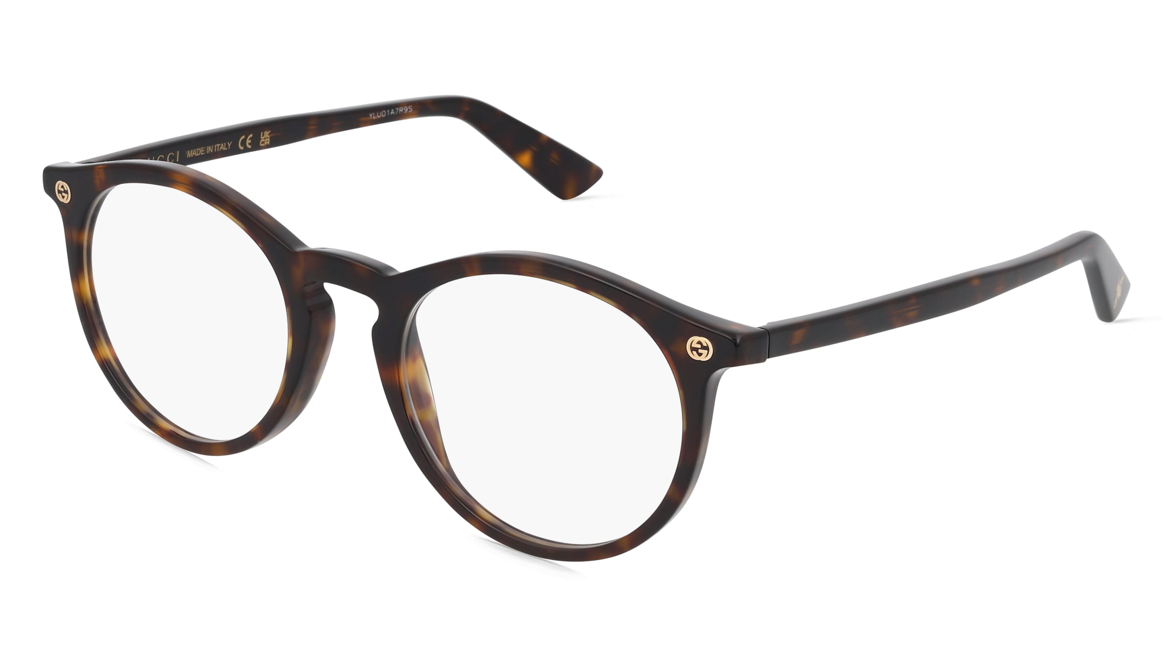 Gucci GG0121O Unisex-Brille inkl. Gläser Vollrand Rund Kunststoff-Gestell 49/21/145, Havanna