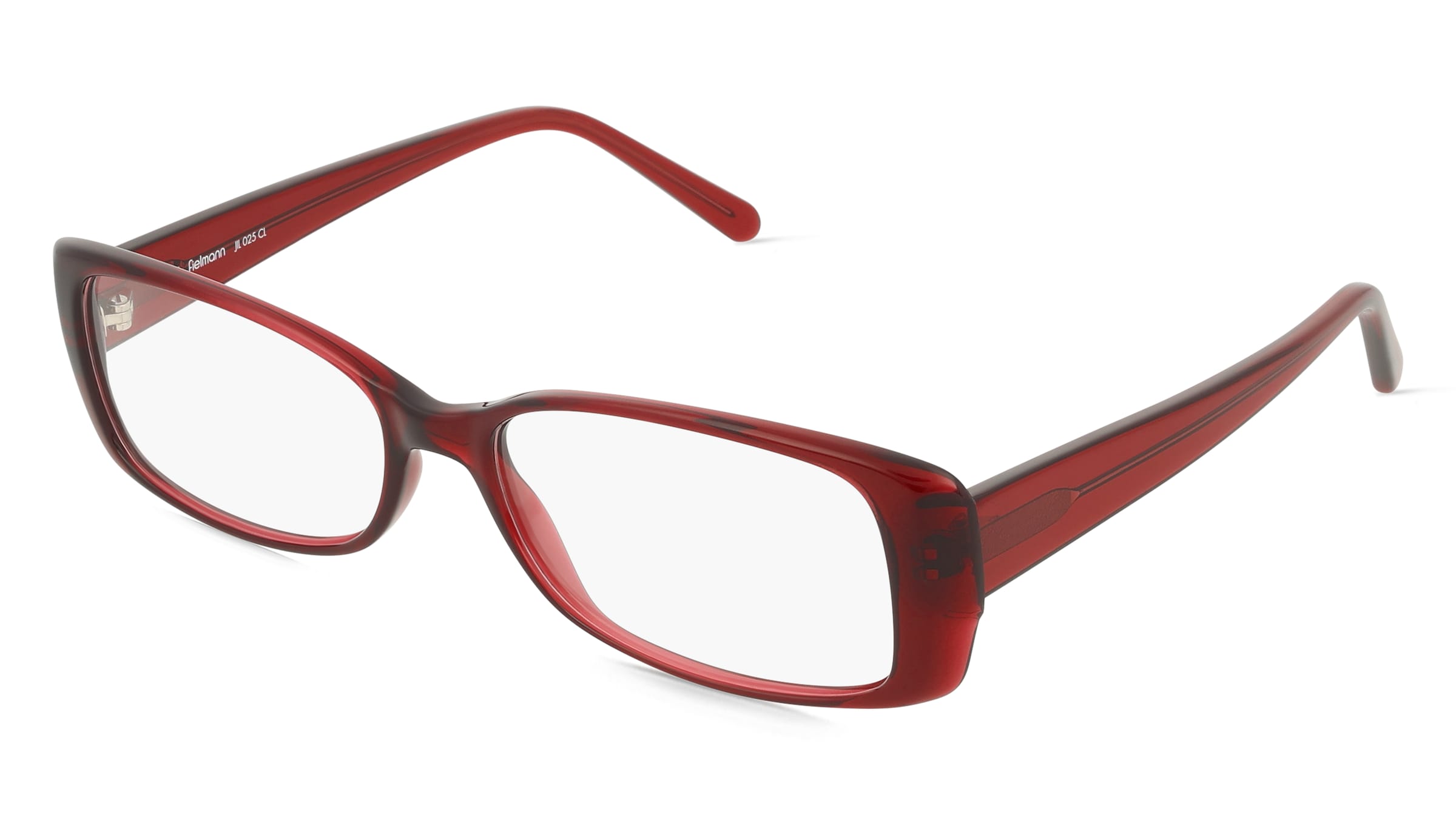 Fielmann JIL 025 CL Damen-Brille inkl. Gläser Vollrand Quadratisch Acetat-Gestell 54/16/135, Rot