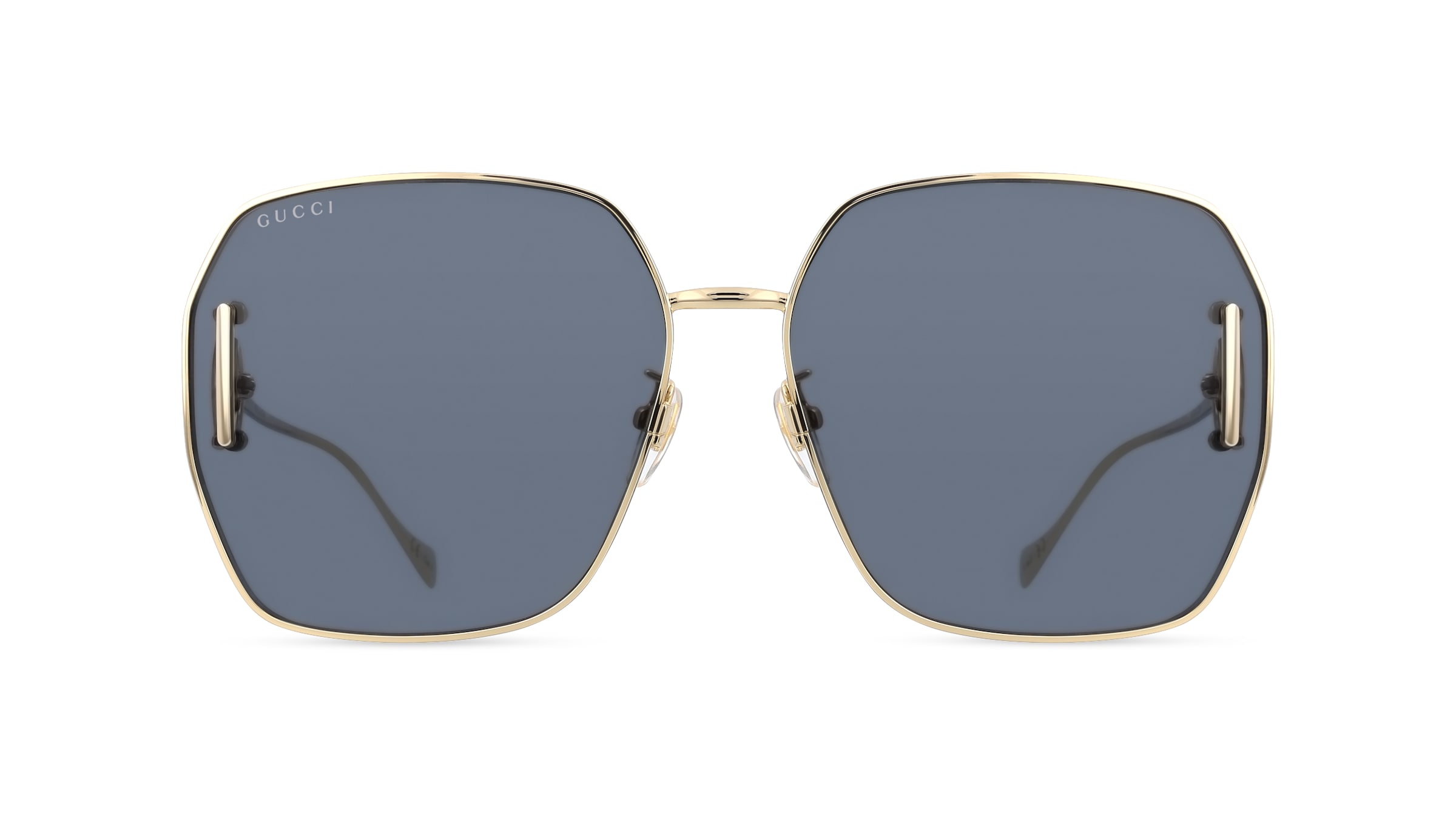 Gucci GG1207SA Damen-Sonnenbrille Vollrand Achteckig Metall-Gestell, gold