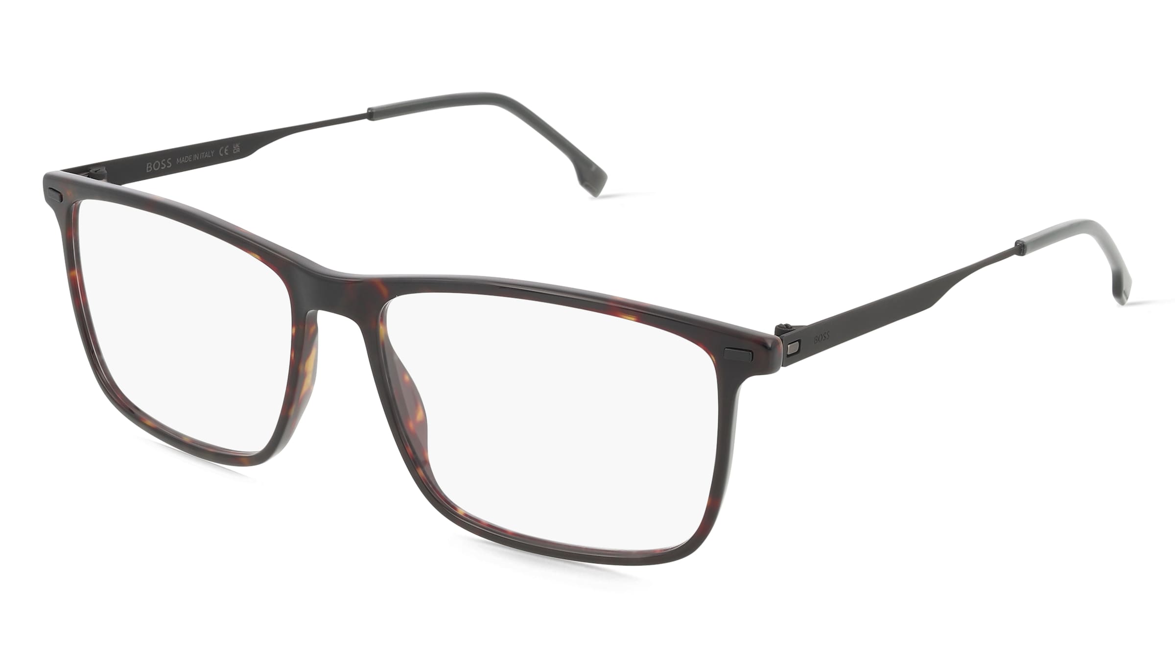 Boss 1642 Herren-Brille inkl. Gläser Vollrand Quadratisch Acetat-Gestell 57/16/150, Havanna