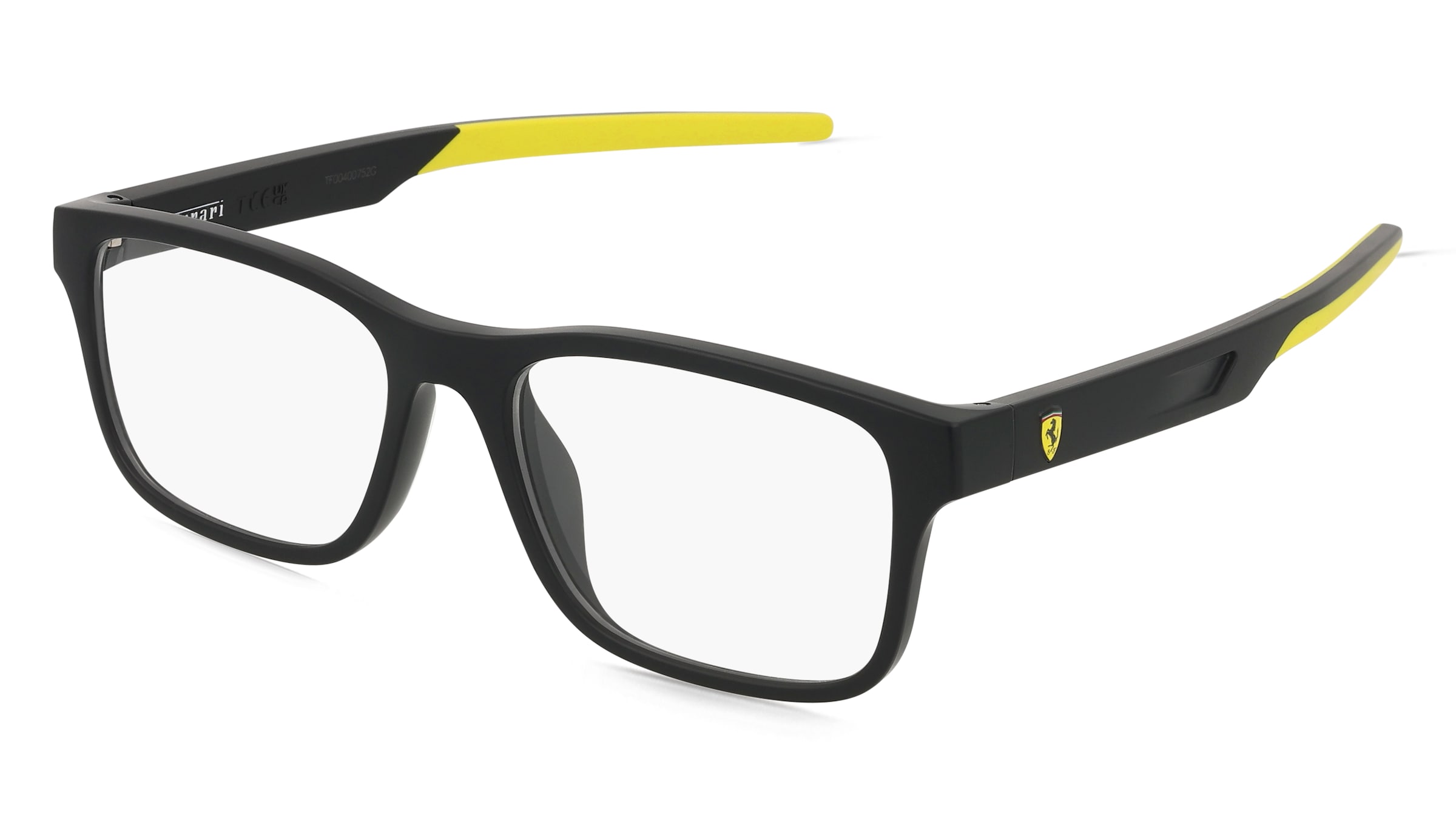 Scuderia Ferrari 0FZ8003U Herren-Brille inkl. Gläser Vollrand Quadratisch Acetat-Gestell 54/17/145, Schwarz