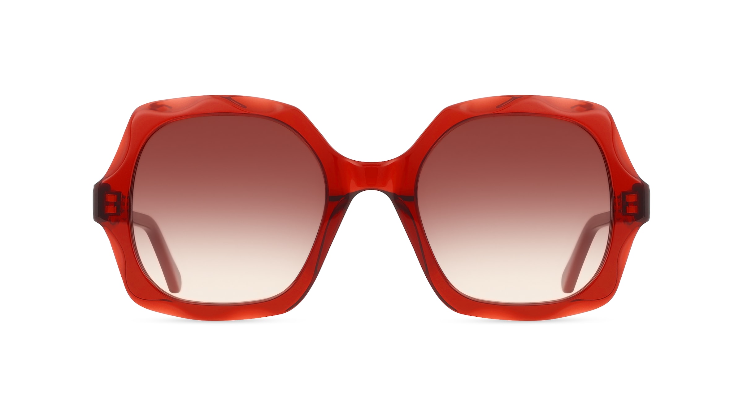 Chloé CH0226S Damen-Sonnenbrille Vollrand Rechteckig Recycled Acetat-Gestell, rot