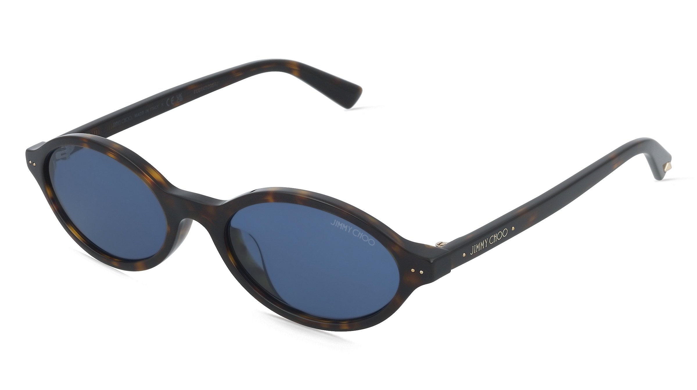 Jimmy Choo JC5068U Damen-Sonnenbrille Vollrand Oval Acetat-Gestell, Havanna