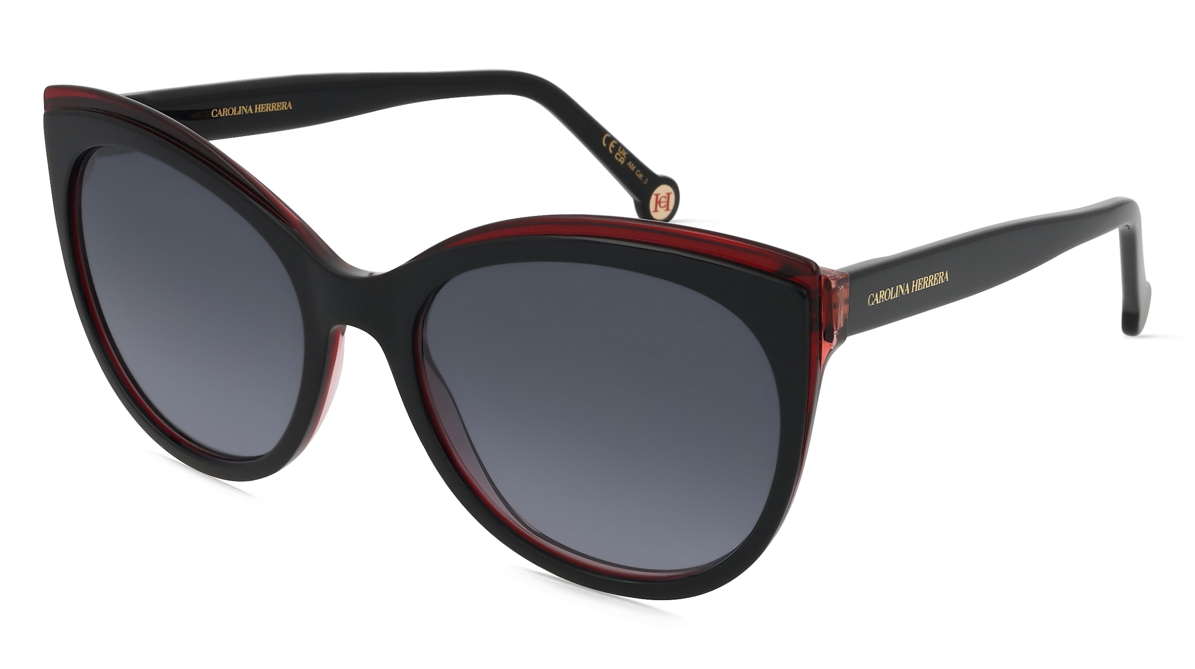 Carolina Herrara HER 0175/S Damen-Sonnenbrille Vollrand Butterfly Acetat-Gestell, Schwarz