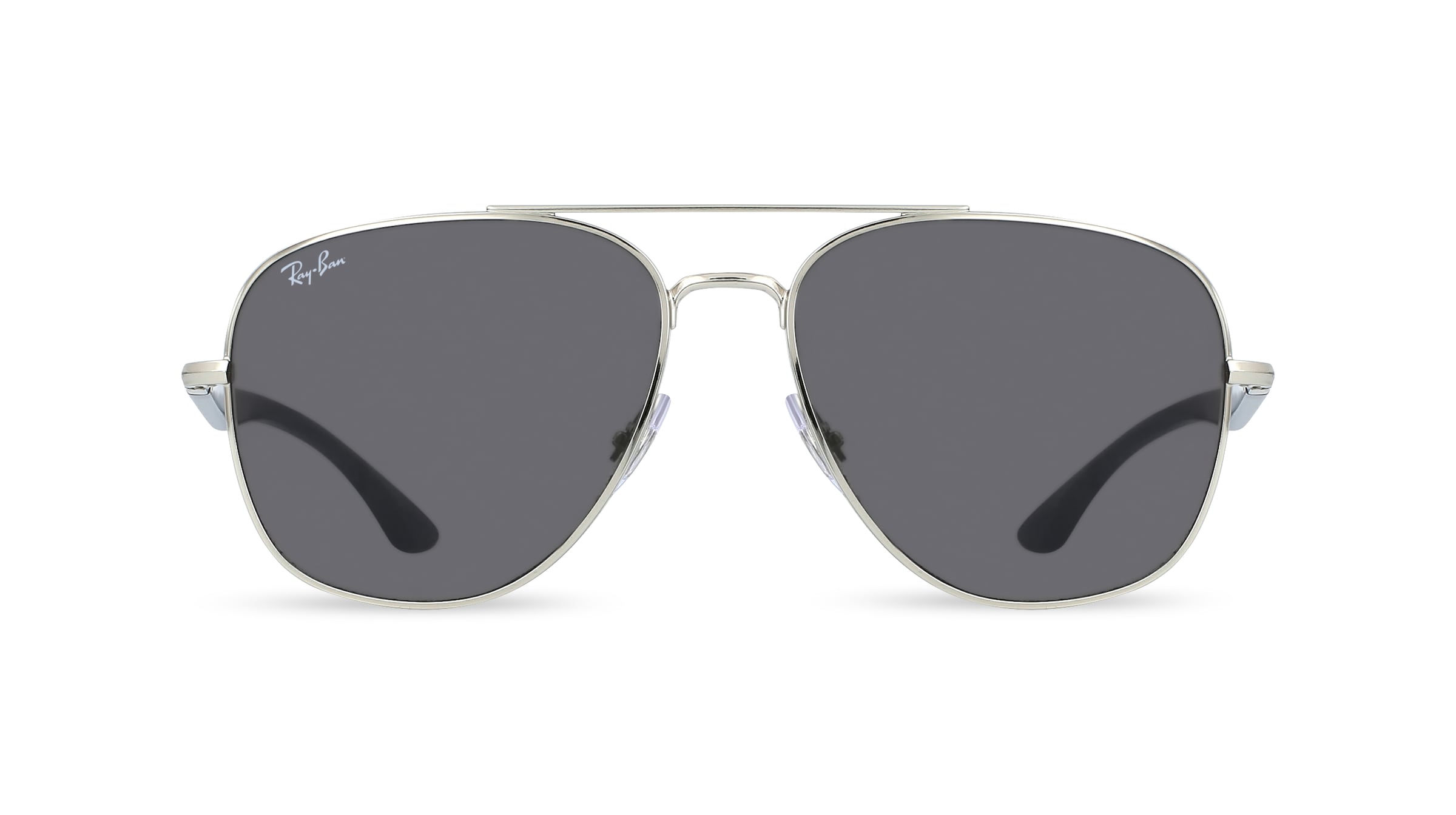 Ray-Ban RB 3683 Unisex-Sonnenbrille Vollrand Eckig Metall-Gestell, silber