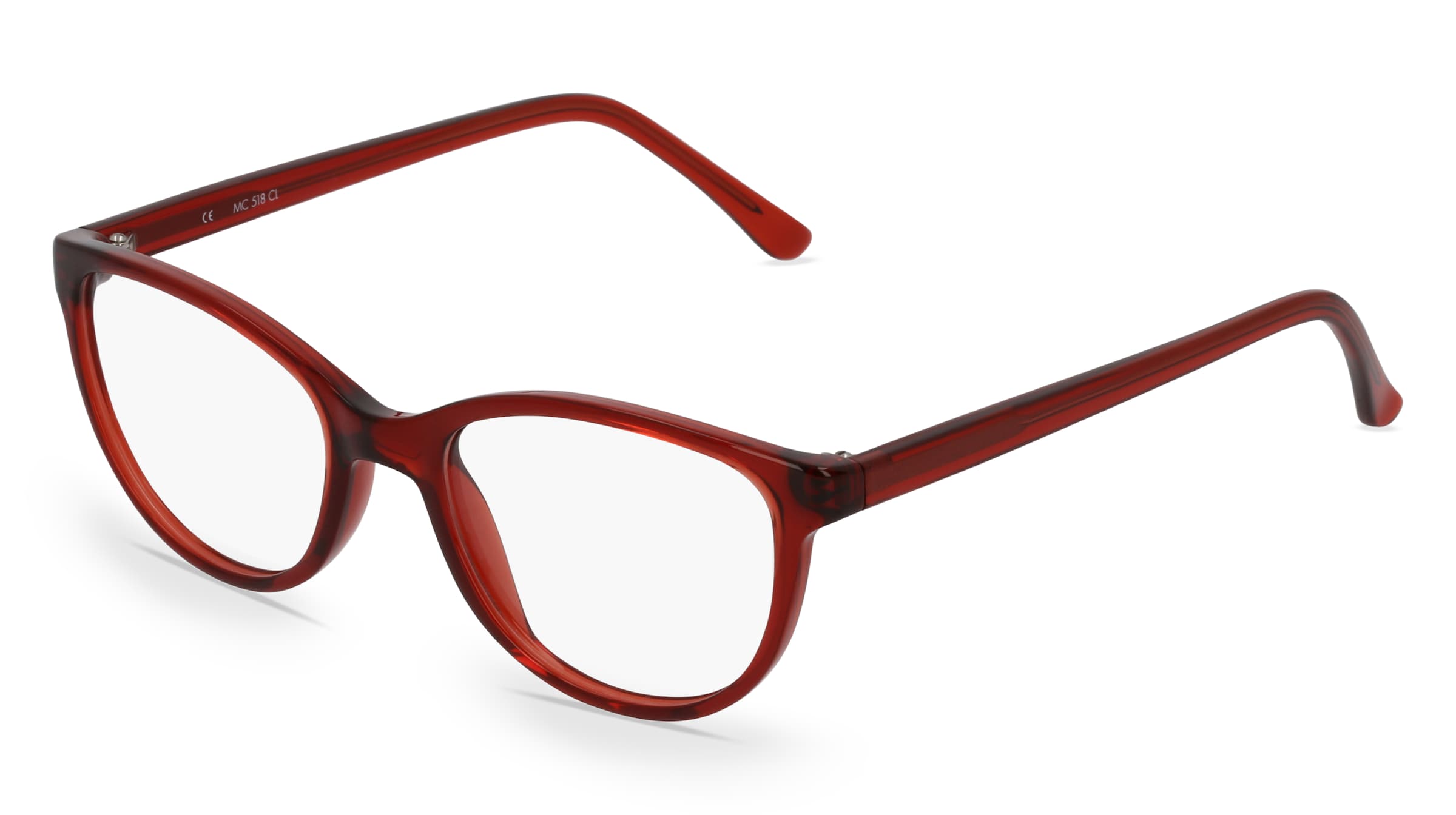 Fielmann MC 518 CL Damen-Brille inkl. Gläser Vollrand Butterfly Propionat-Gestell 50mm/18mm/140mm, rot