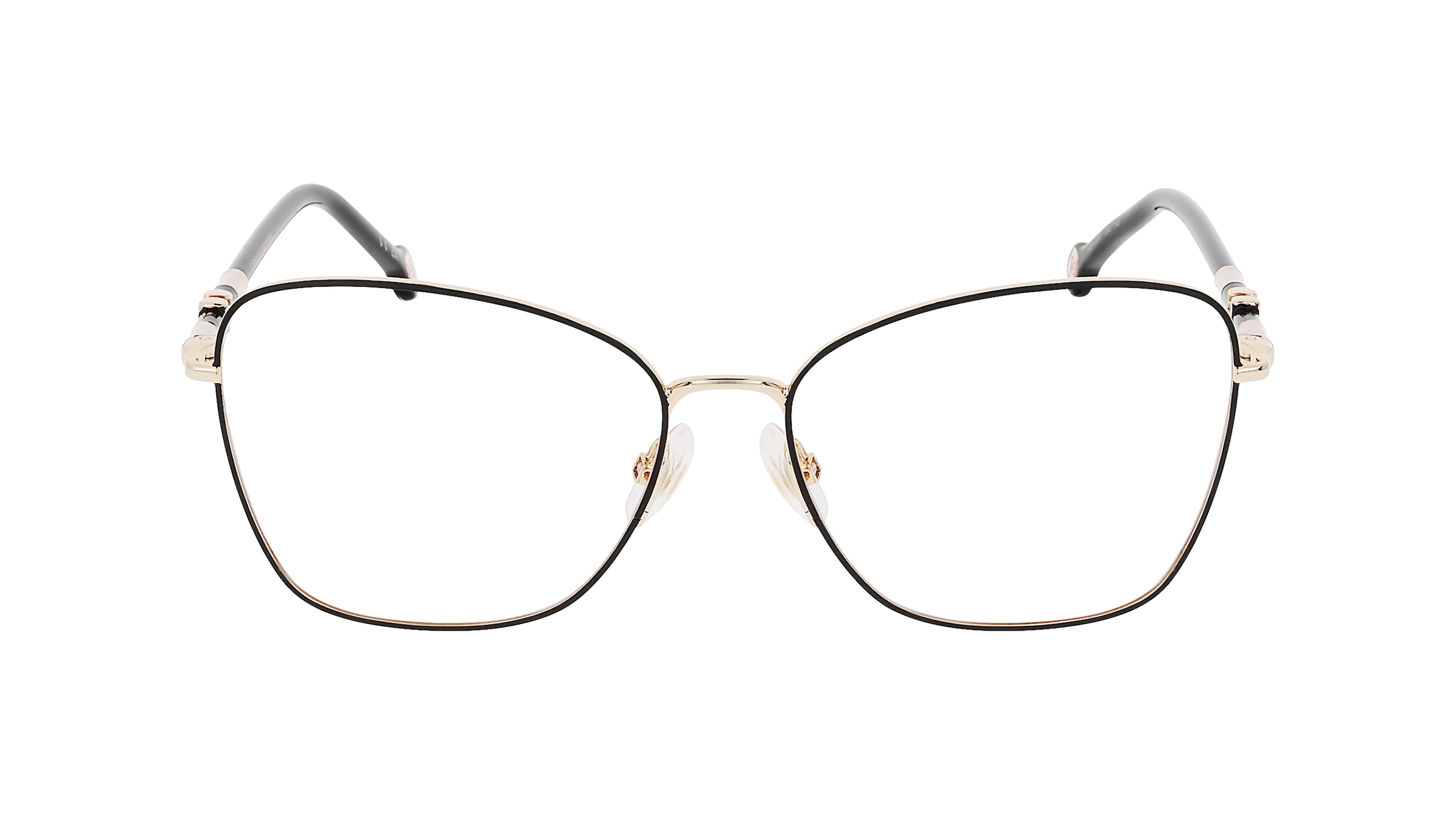 Carolina Herrera HER 0305 Unisex-Brille inkl. Gläser Vollrand Butterfly Metall-Gestell 47/16/140, Schwarz