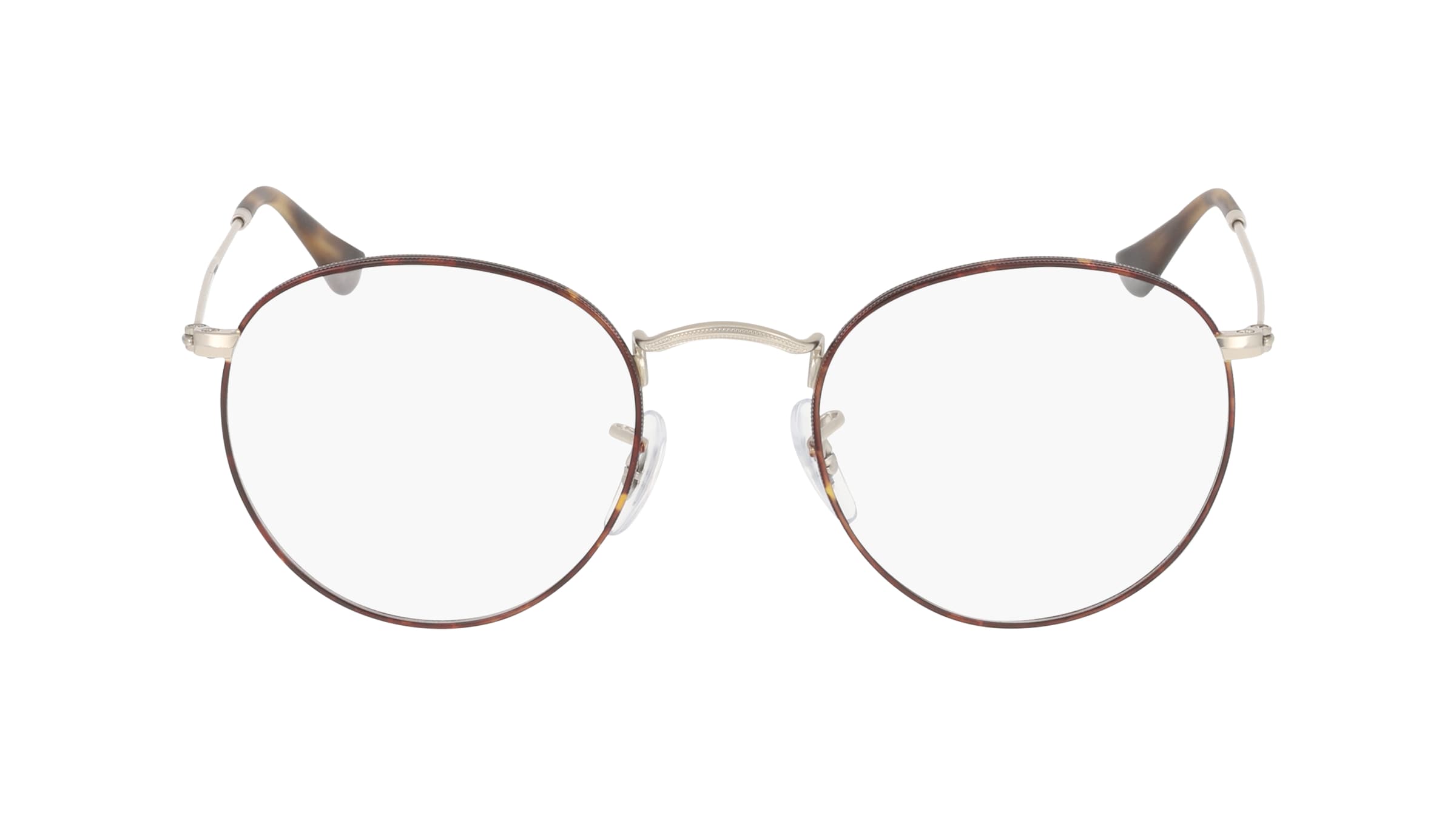 Ray-Ban RX3447V ROUND METAL Unisex-Brille inkl. Gläser Vollrand Rund Metall-Gestell 50mm/21mm/145mm, Silber