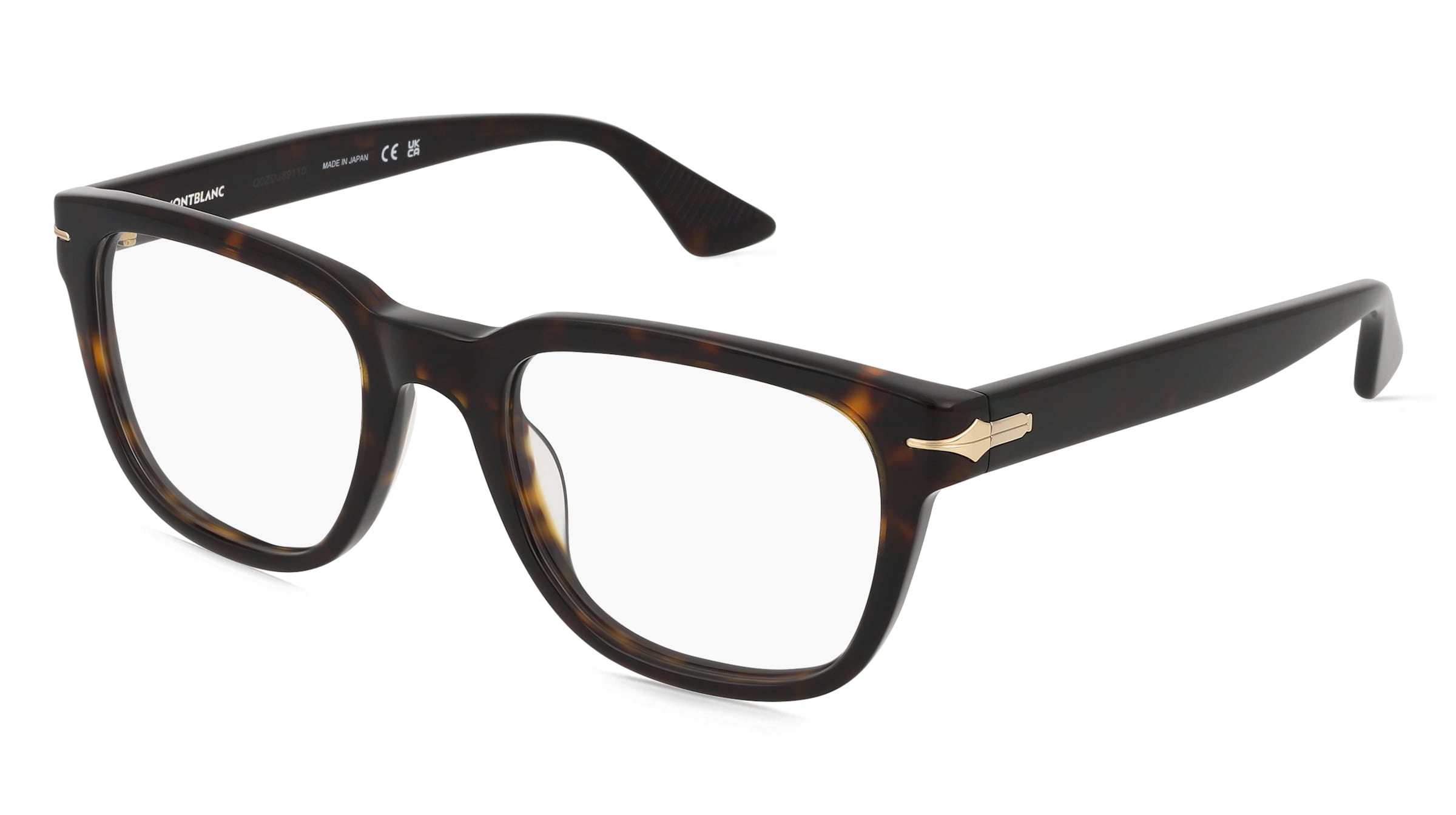 Montblanc MB0305O Herren-Brille inkl. Gläser Vollrand Eckig Recycled Acetat-Gestell 51mm/21mm/145mm, braun