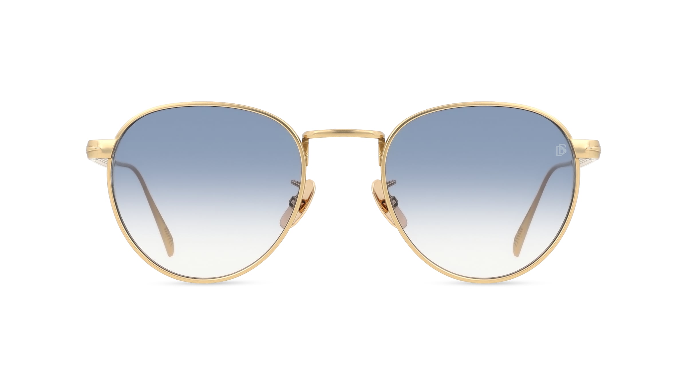 David Beckham DB 1142/S Herren-Sonnenbrille Vollrand Panto Titan-Gestell, gold