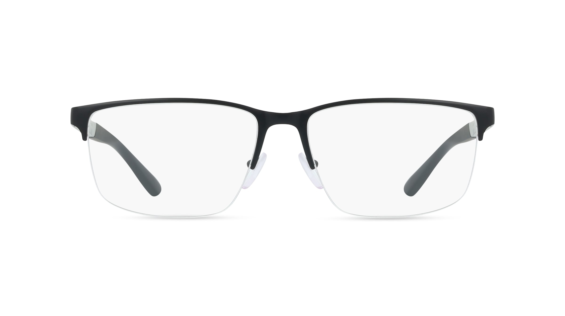 Emporio Armani EA1164 Herren-Brille inkl. Gläser Halbrand Eckig Metall-Gestell 56/17/145, Schwarz