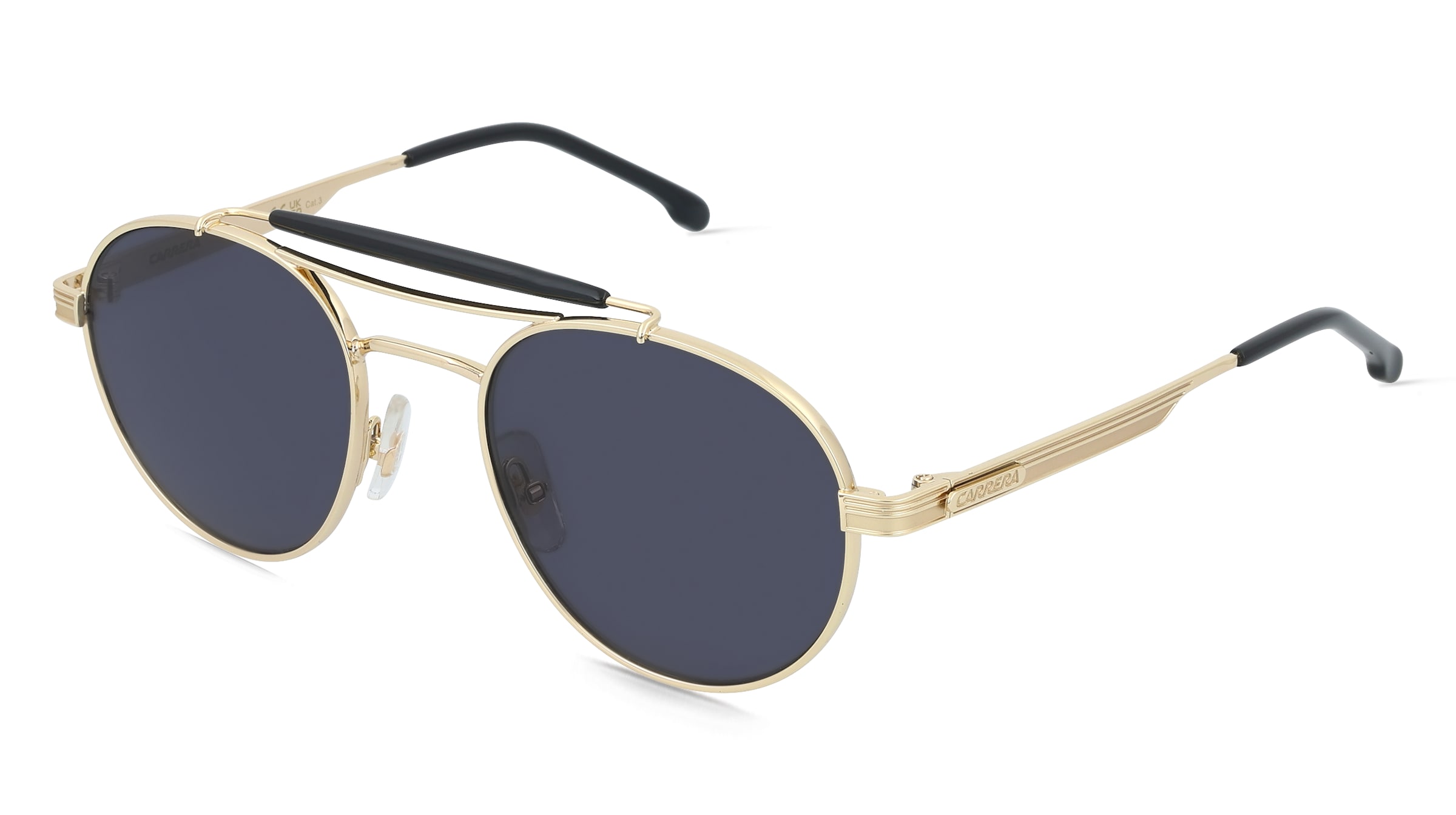 Carrera 381/S Herren-Sonnenbrille Vollrand Rund Edelstahl-Gestell, Gold