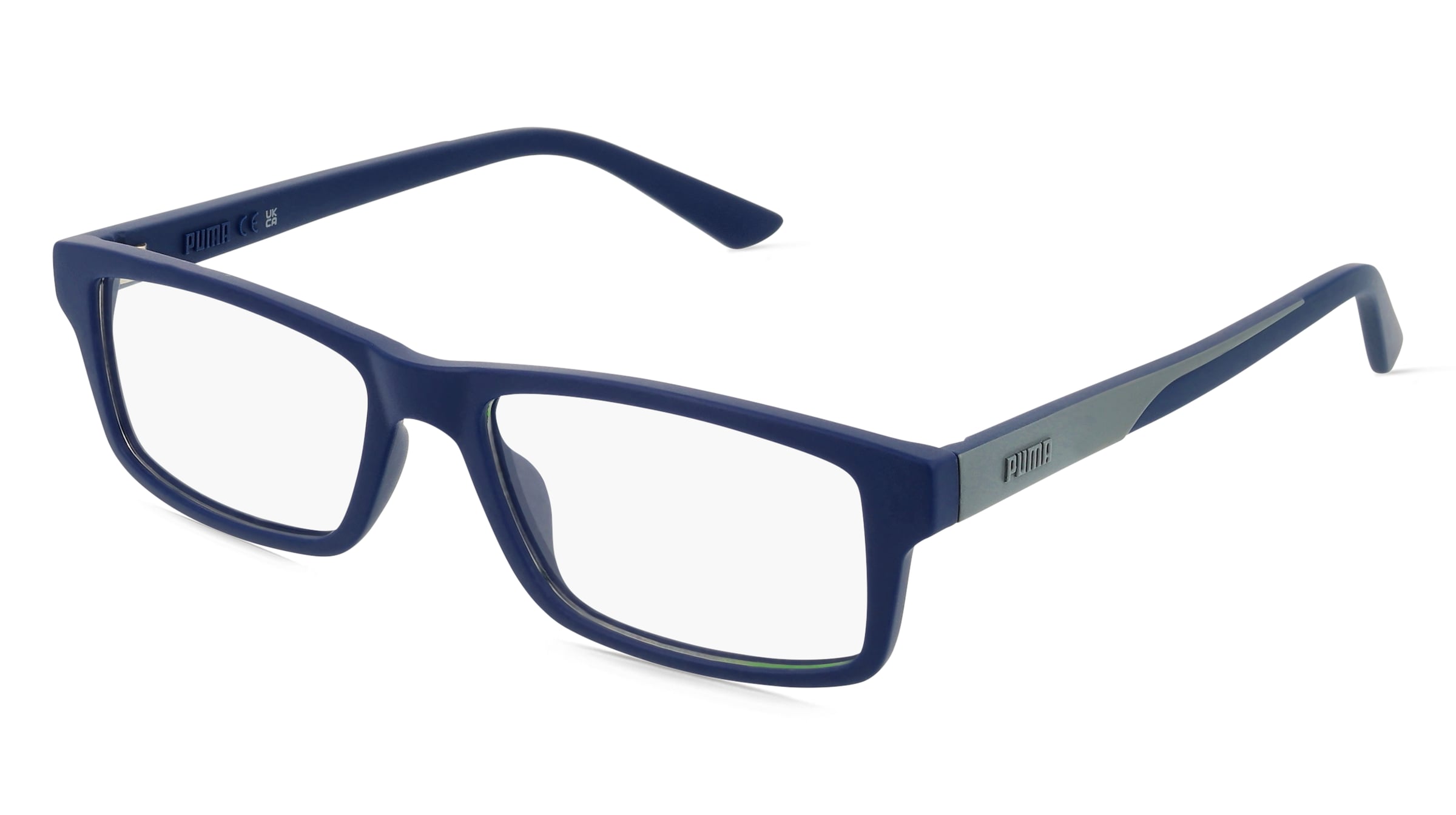 Puma PU0431O Unisex-Brille inkl. Gläser Vollrand Quadratisch Kunststoff-Gestell 54/17/145, Blau