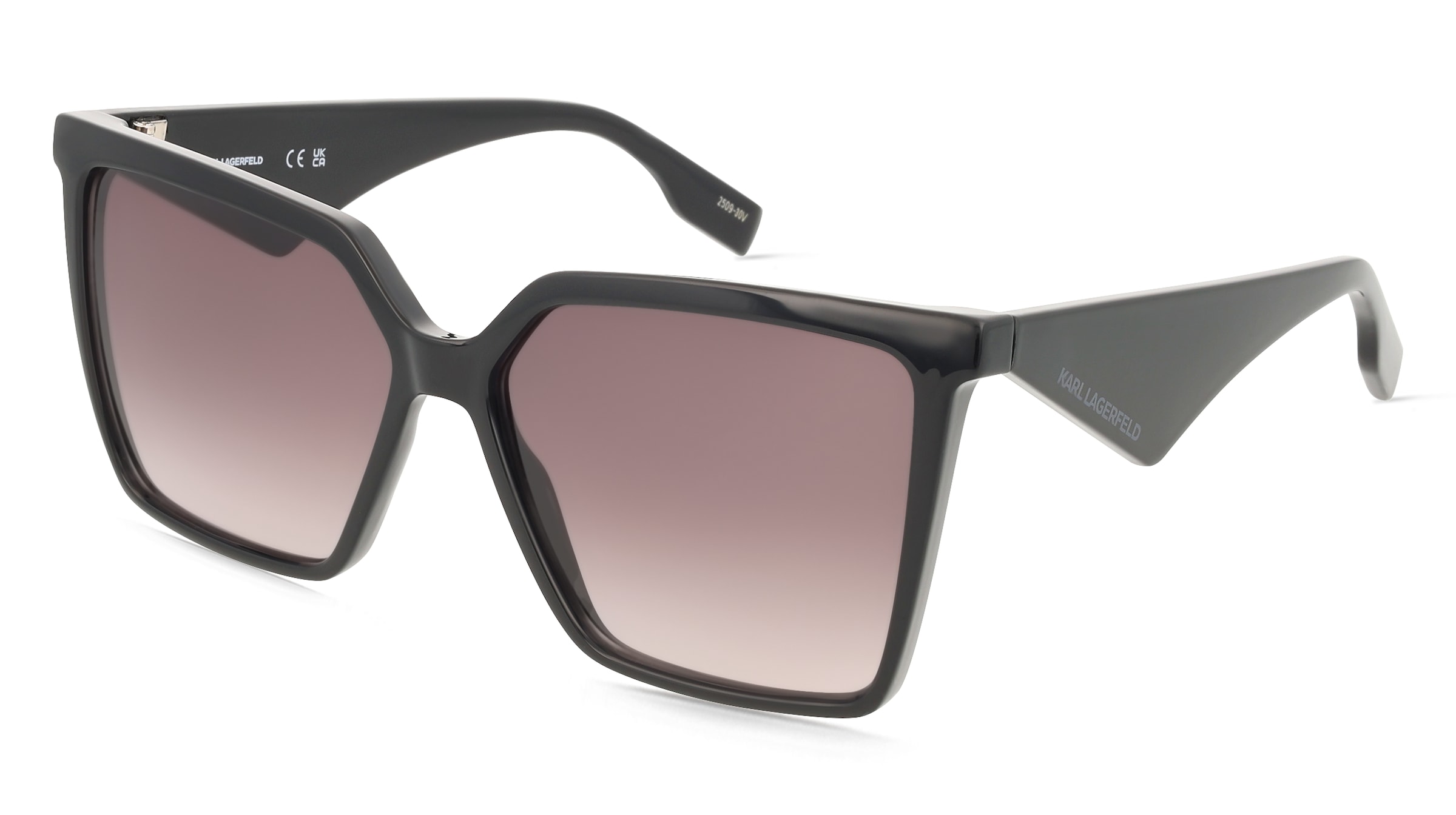 Karl Lagerfeld KL6207S Damen-Sonnenbrille Vollrand Eckig Kunststoff-Gestell, Schwarz