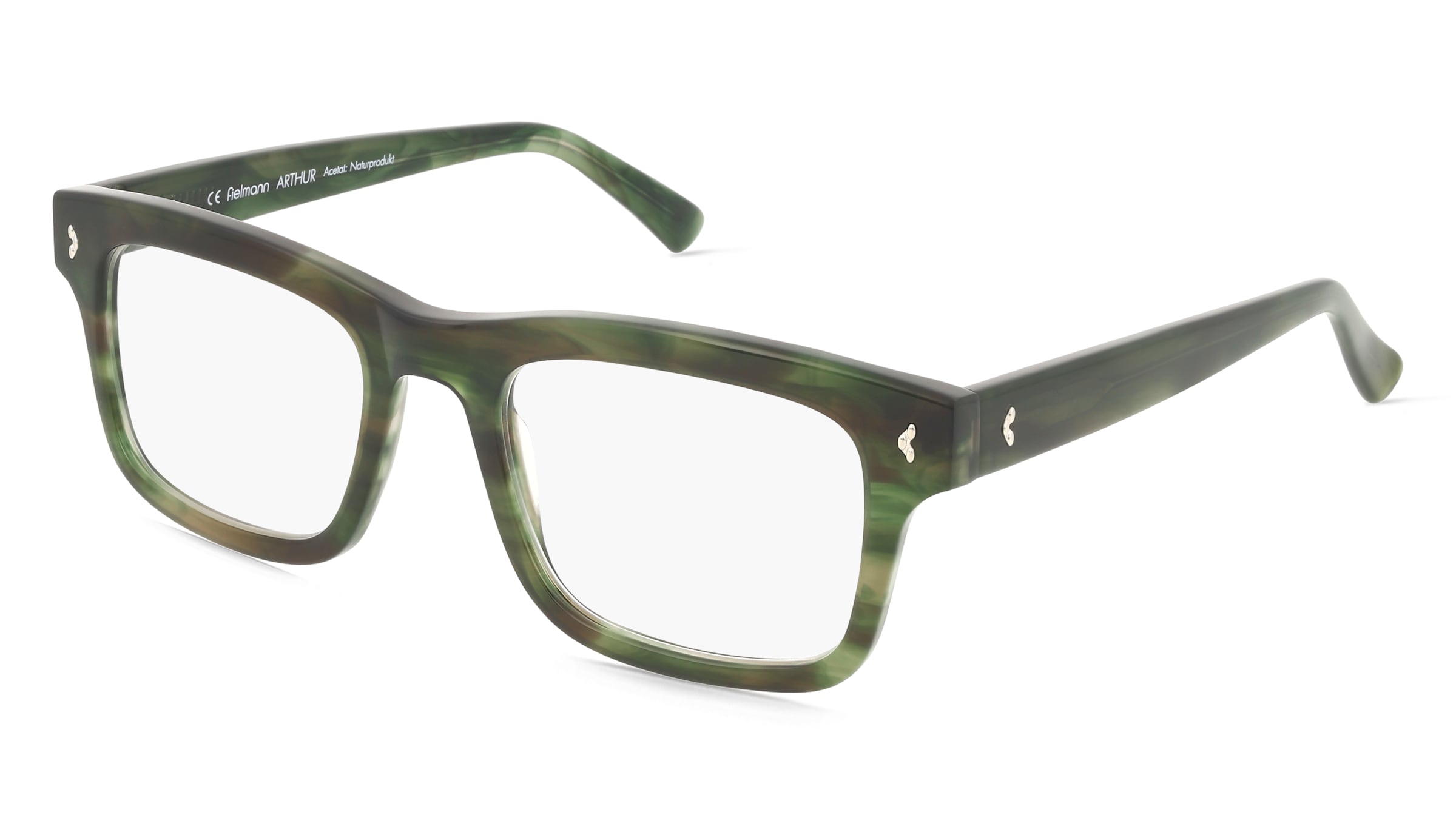 Fielmann MC 634 FLEX FA ARTHUR Herren-Brille inkl. Gläser Vollrand Quadratisch Acetat-Gestell 53/21/145, Grün