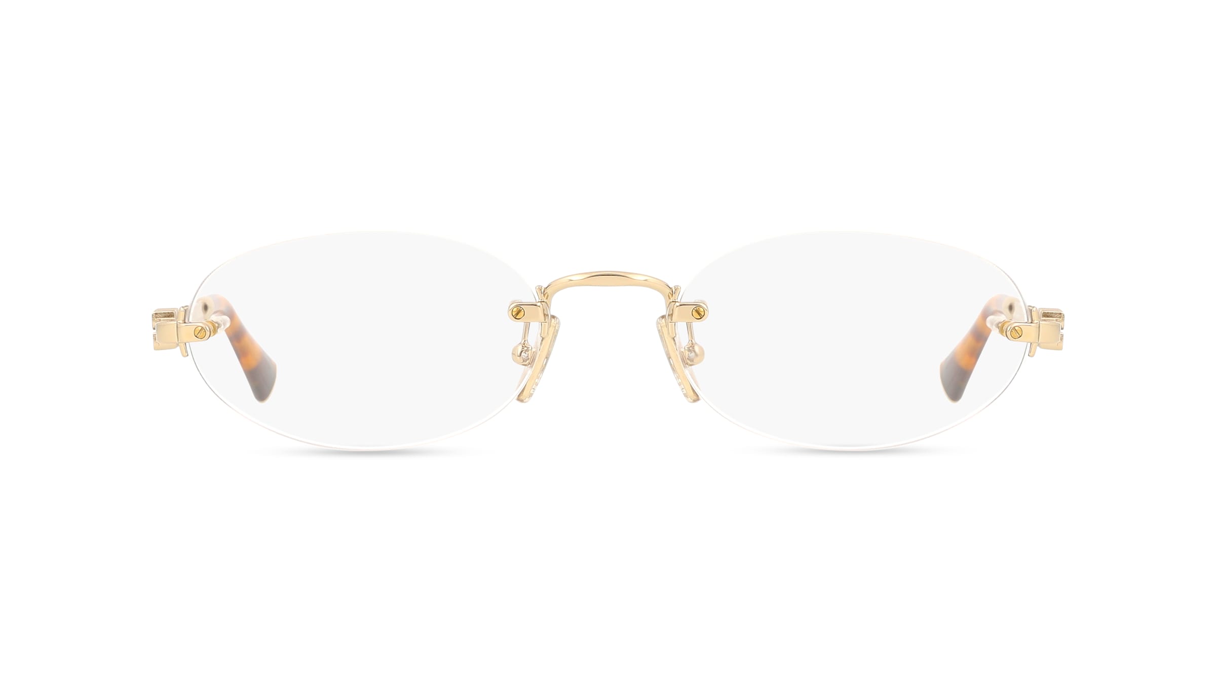 Miu Miu MU53WV Damen-Brille inkl. Gläser Randlos Oval Metall-Gestell 51/20/140, gold
