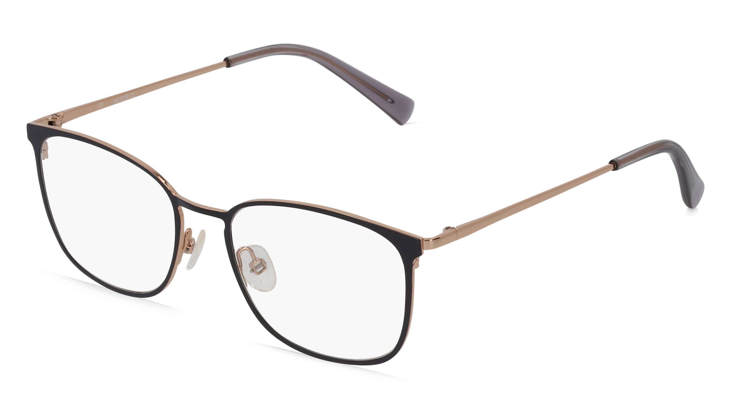 Fielmann MI 029 CL Damen-Brille inkl. Gläser Vollrand Quadratisch Edelstahl-Gestell 49/17/135, Schwarz