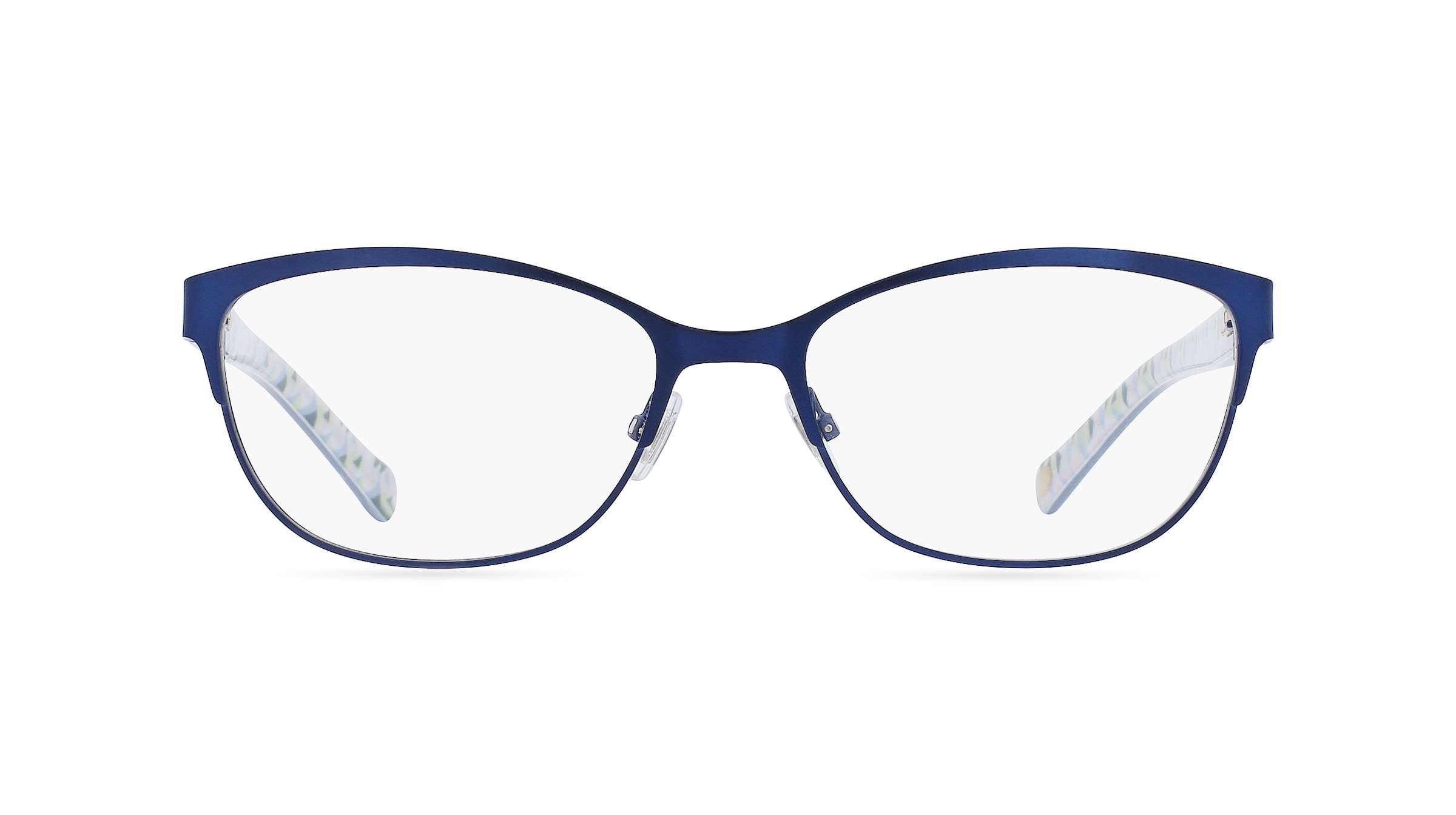 Fossil FOS 6041 Damen-Brille inkl. Gläser Vollrand Eckig Edelstahl-Gestell 55mm/17mm/140mm, Blau