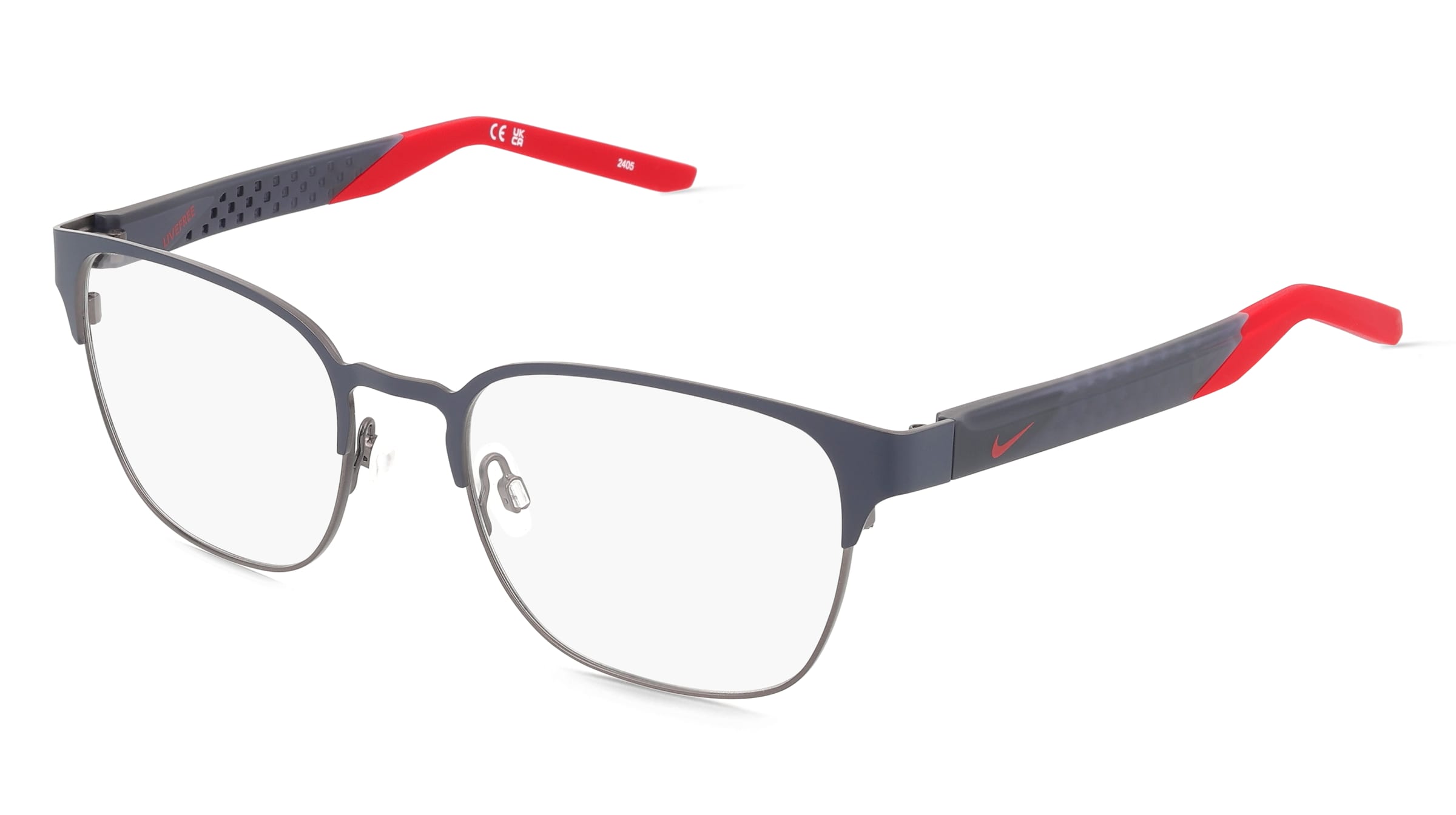 Nike 8156 Herren-Brille inkl. Gläser Vollrand Quadratisch Metall-Gestell 52/19/140, Grau