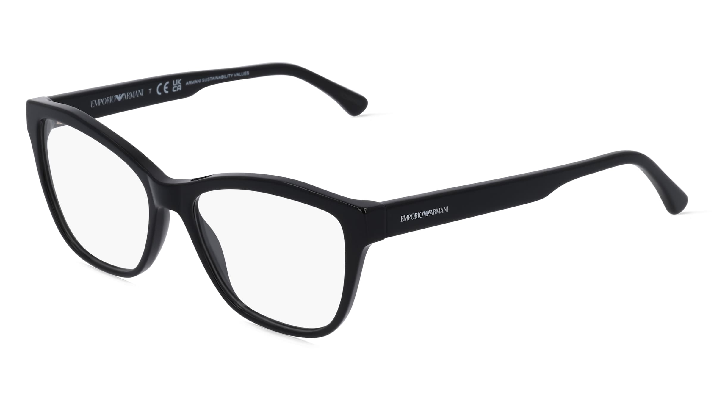 Emporio Armani EA3194 Damen-Brille inkl. Gläser Vollrand Cat Eye Acetat-Gestell 54/16/140, Schwarz