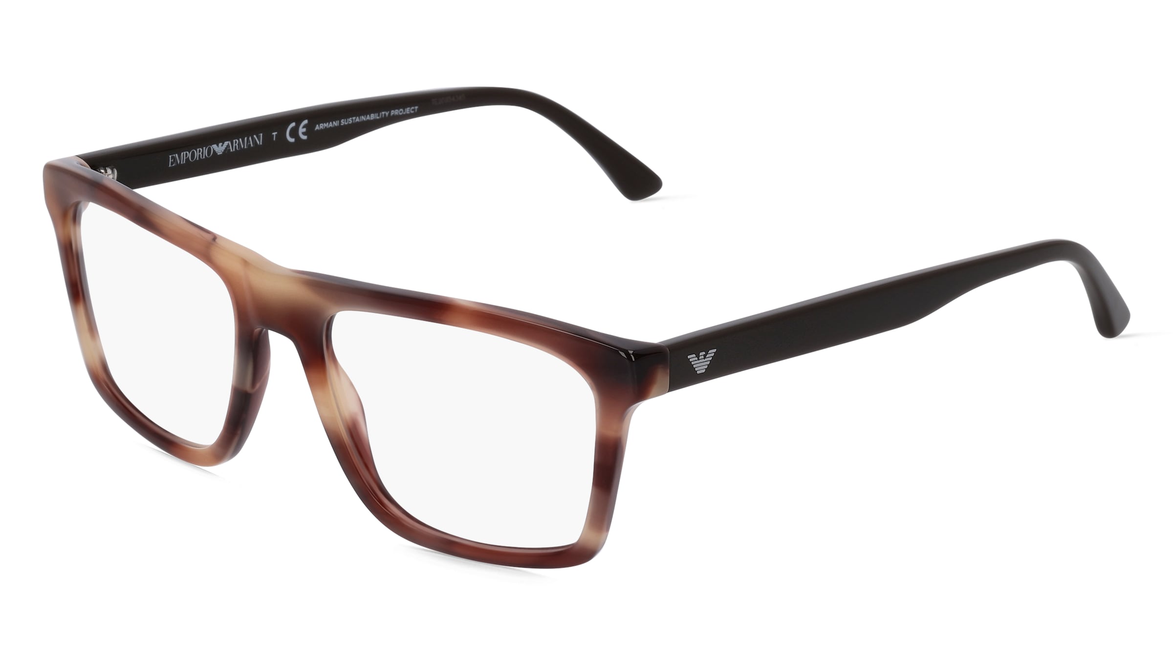 Emporio Armani EA3185 Herren-Brille inkl. Gläser Vollrand Quadratisch Acetat-Gestell 54/19/145, Braun