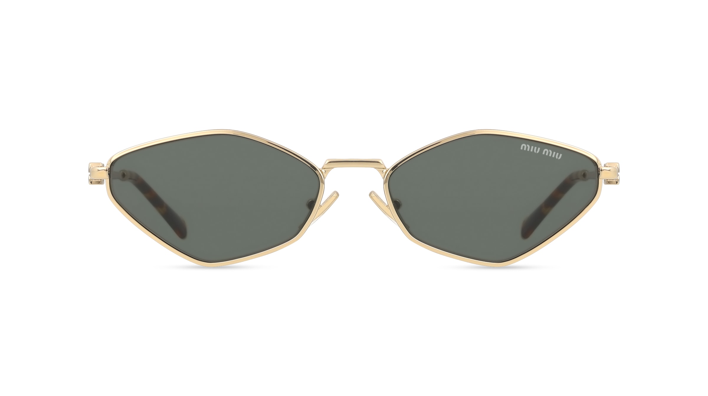 Miu Miu MU 56ZS Damen-Sonnenbrille Vollrand Quadratisch Metall-Gestell, gold