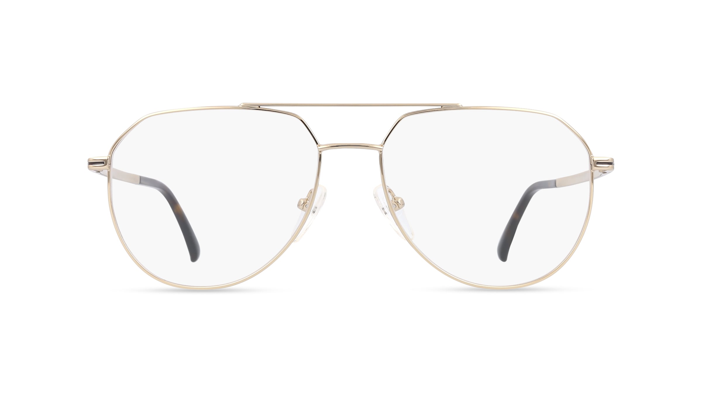 Fielmann MC 570 CL DOMINIC Unisex-Brille inkl. Gläser Vollrand Pilot Metall-Gestell 55mm/16mm/145mm, gold