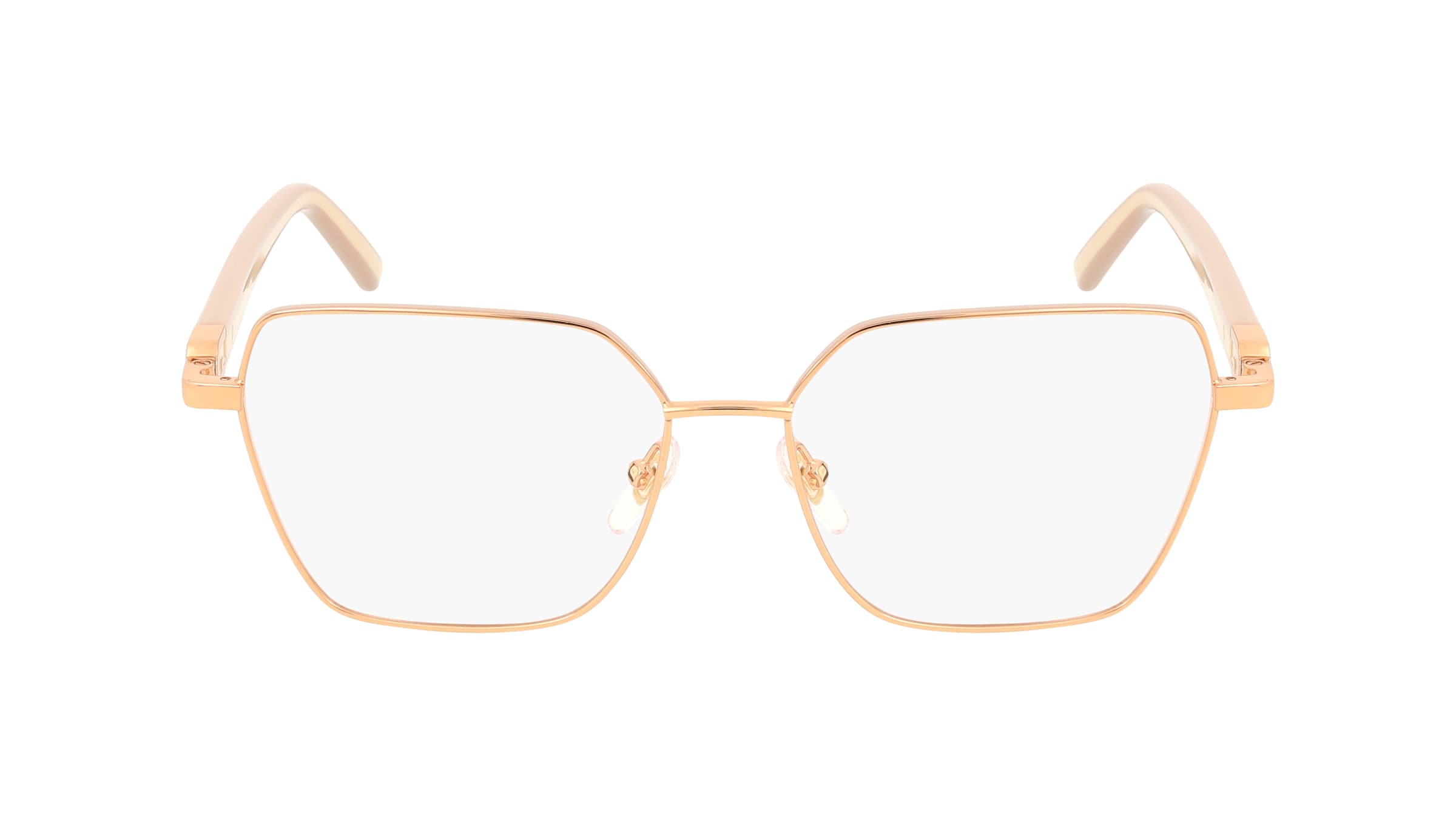 Furla VFU997 Damen-Brille inkl. Gläser Vollrand Quadratisch Edelstahl-Gestell 54/16/140, gold