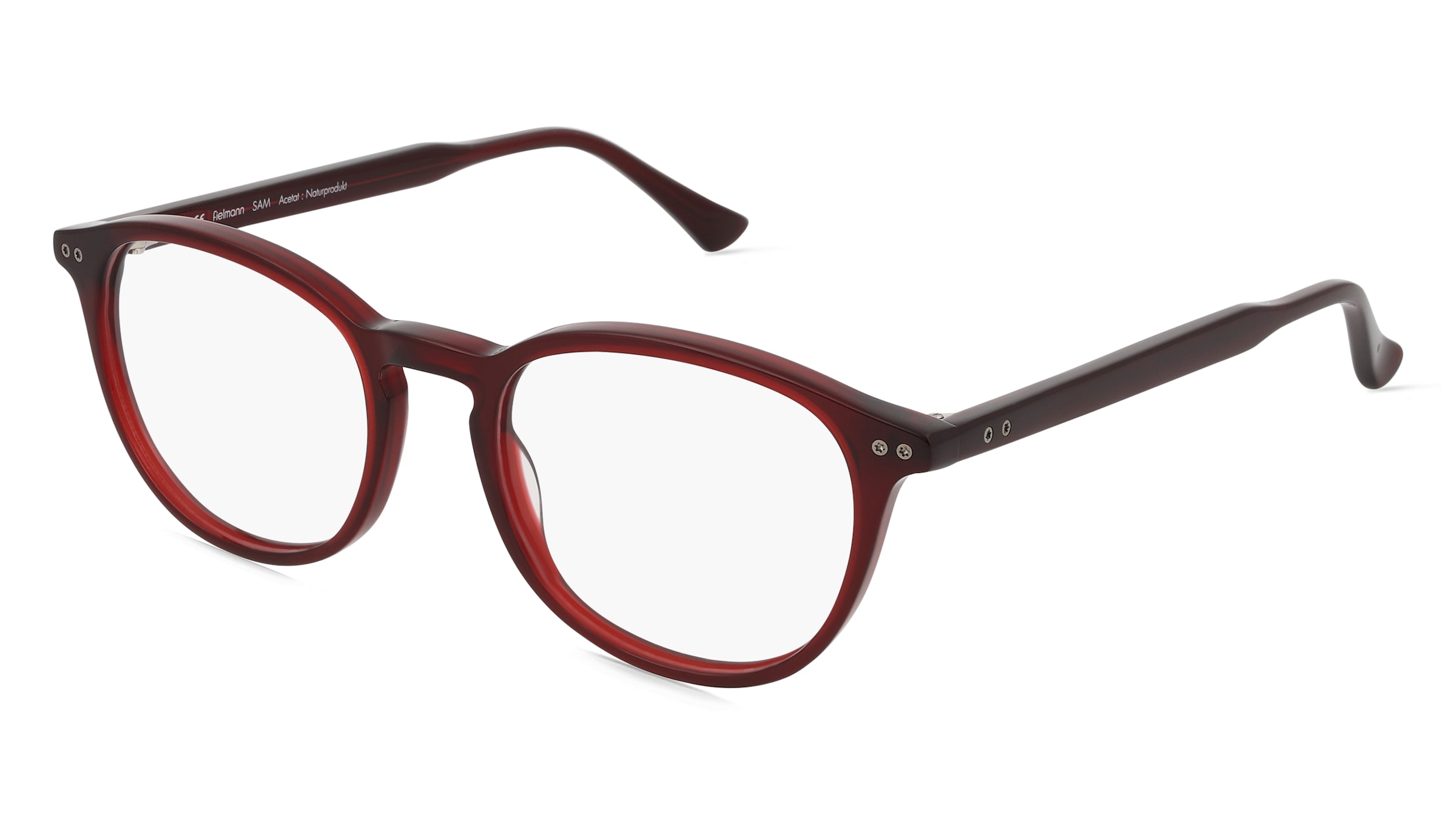 Fielmann LN 051 CL SAM Unisex-Brille inkl. Gläser Vollrand Panto Acetat-Gestell 49mm/19mm/145mm, rot