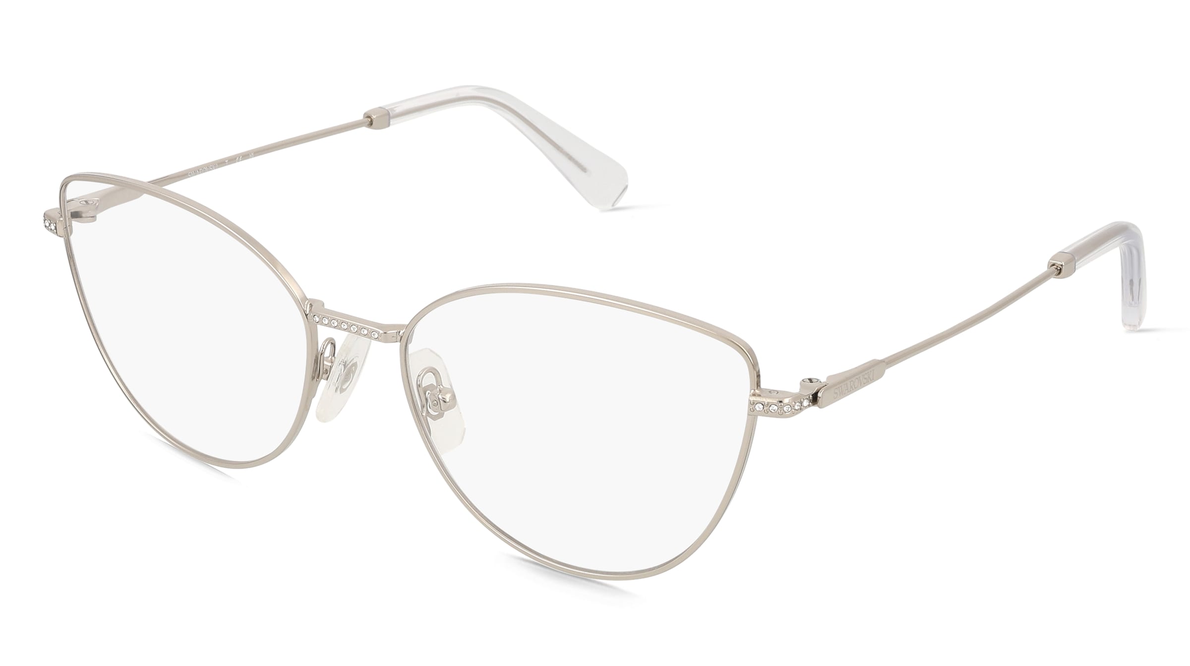 Swarovski 0SK1012 Damen-Brille inkl. Gläser Vollrand Cat Eye Metall-Gestell 56/18/140, Silber