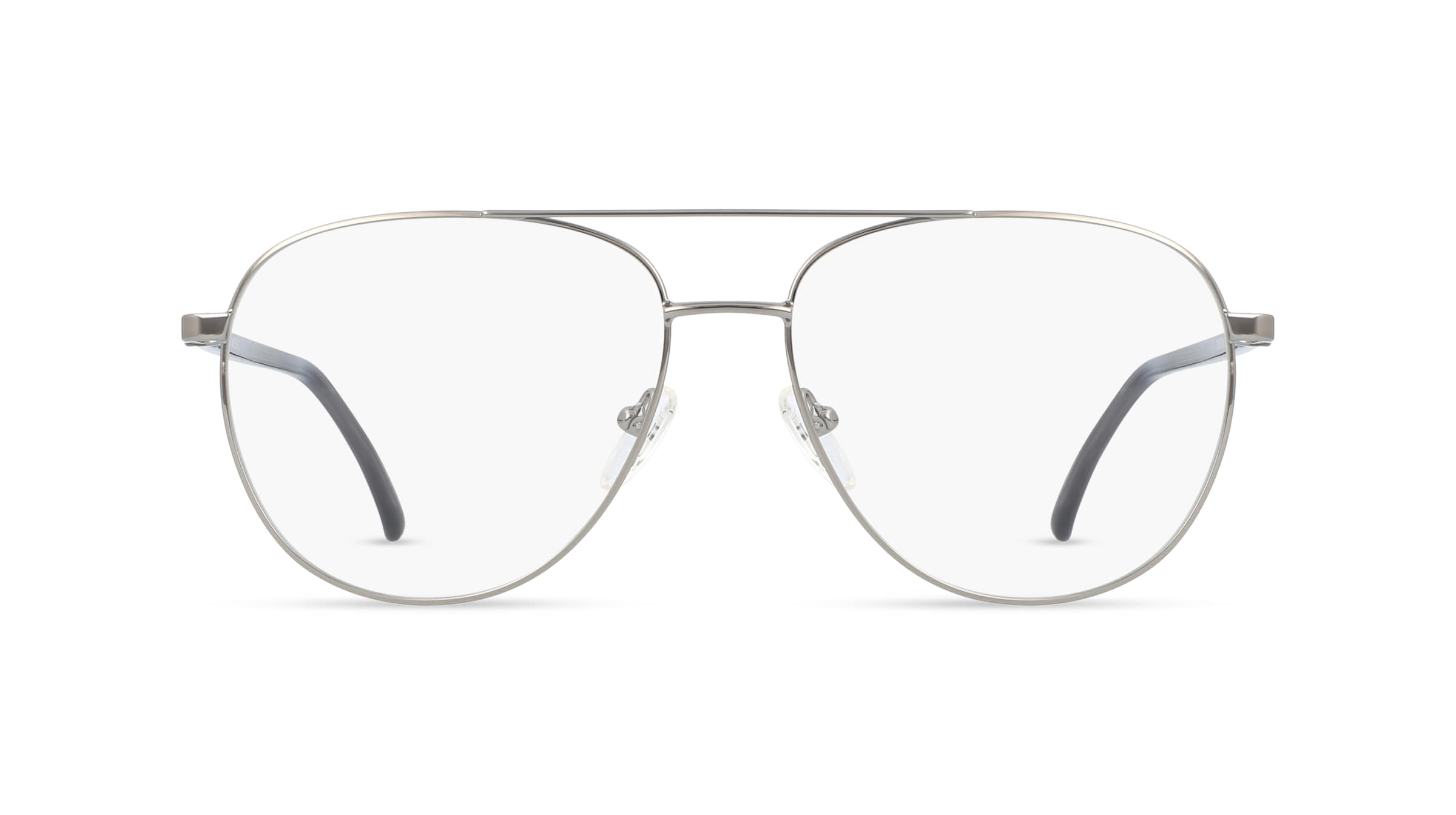 Fielmann MC 581 CL Unisex-Brille inkl. Gläser Vollrand Pilot Edelstahl-Gestell 56mm/16mm/140mm, grau