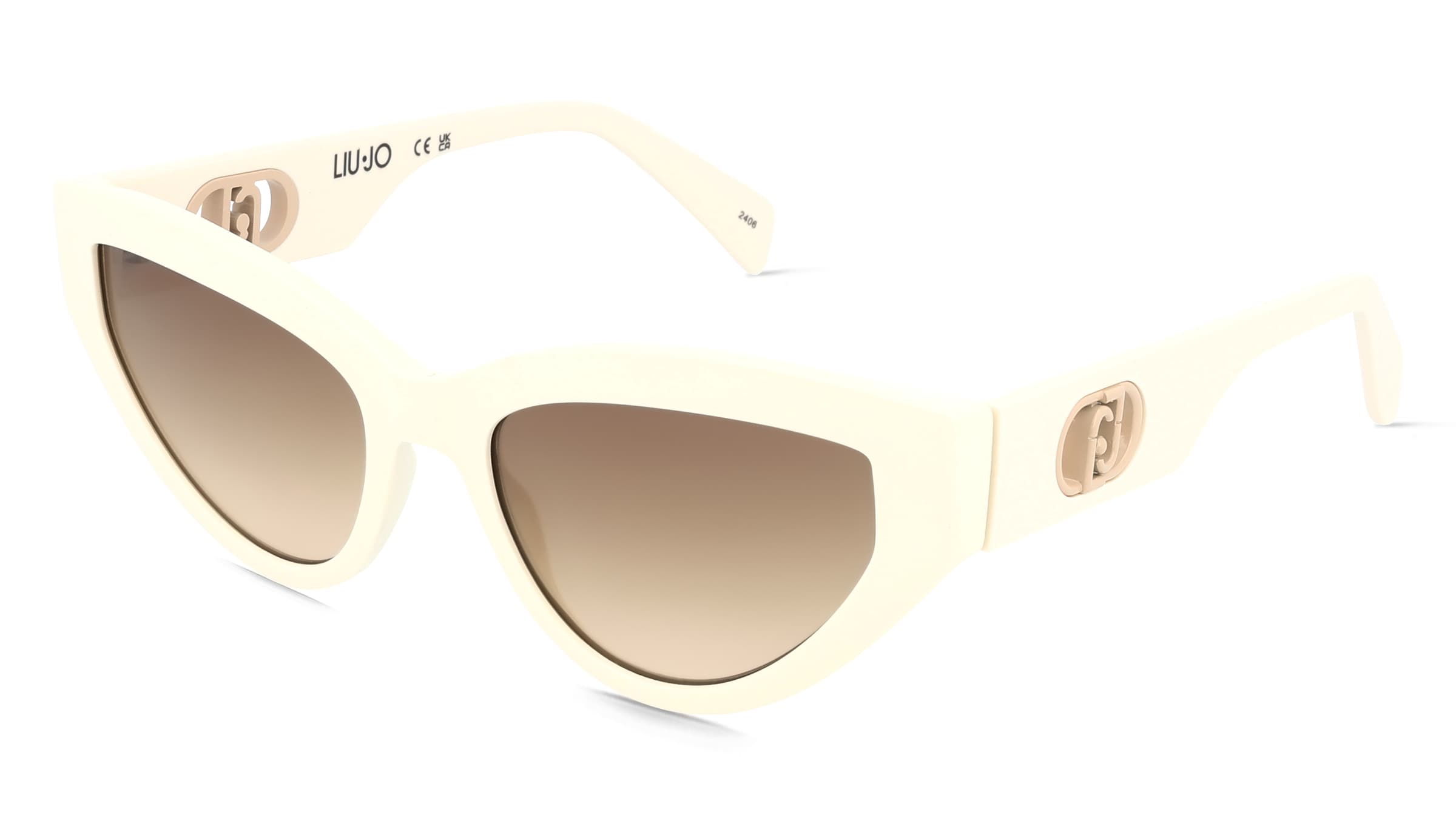 Liu Jo LJ800S Damen-Sonnenbrille Vollrand Cat Eye Kunststoff-Gestell, Weiß