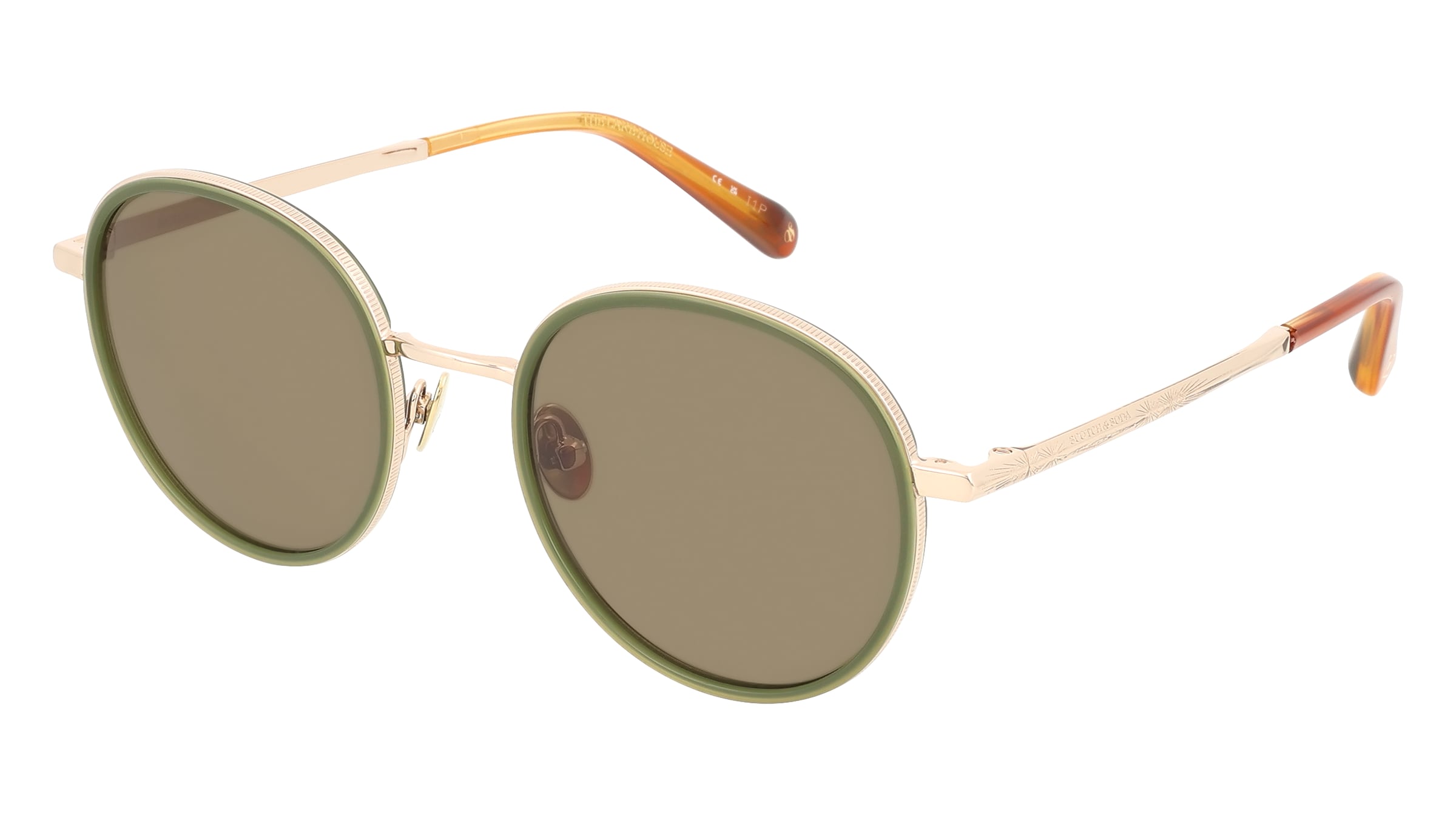Scotch &amp; Soda SS6025 Herren-Sonnenbrille Vollrand Rund Metall-Gestell, Grün