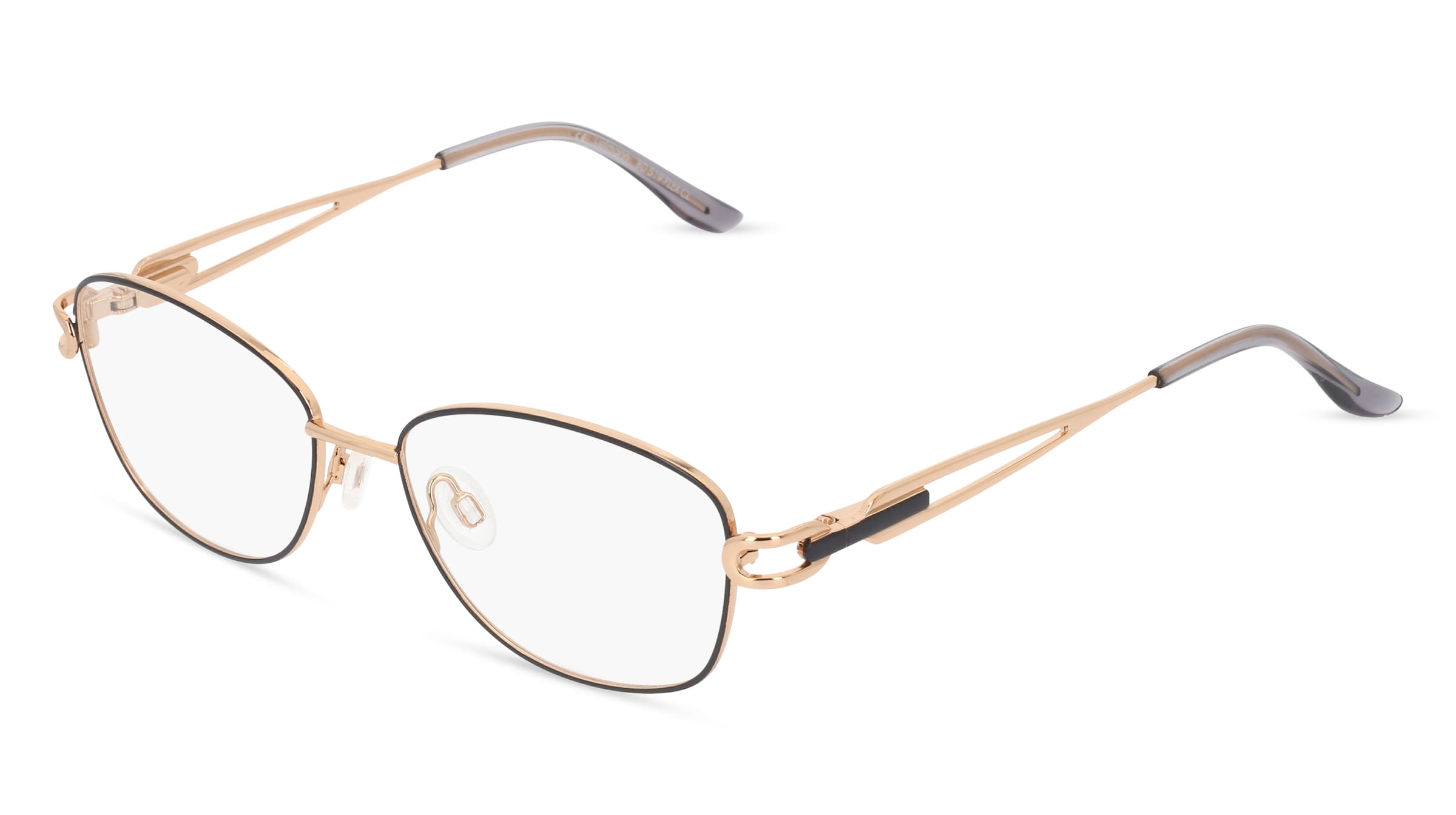 Fielmann BD 519 FLEX CL Damen-Brille inkl. Gläser Vollrand Quadratisch Metall-Gestell 52/16/130, Gold