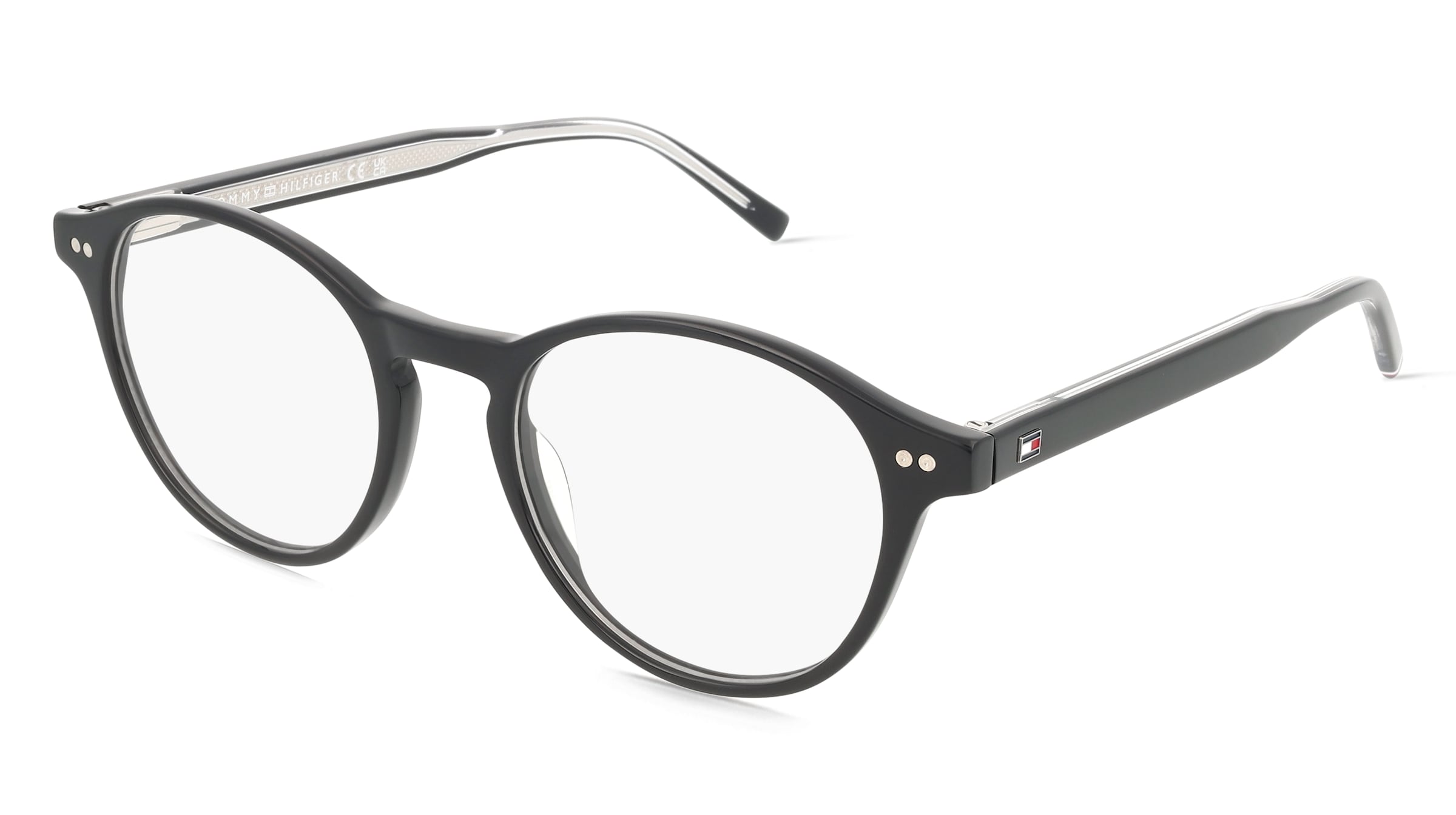 Tommy Hilfiger TH 2129 Herren-Brille inkl. Gläser Vollrand Panto Acetat-Gestell 51/20/150, Schwarz