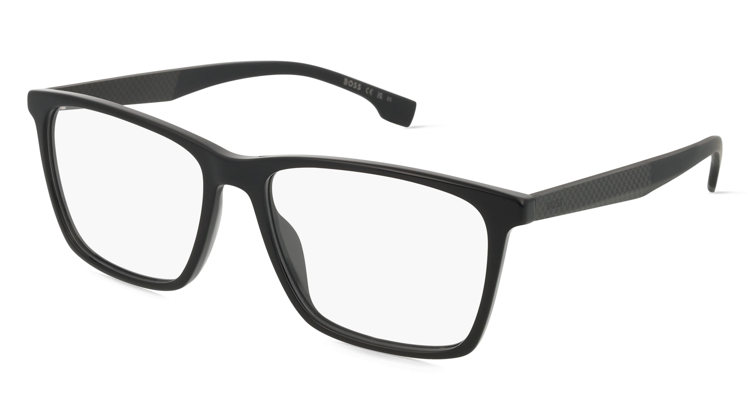 Boss 1582 Herren-Brille inkl. Gläser Vollrand Quadratisch Acetat-Gestell 56/16/145, Schwarz