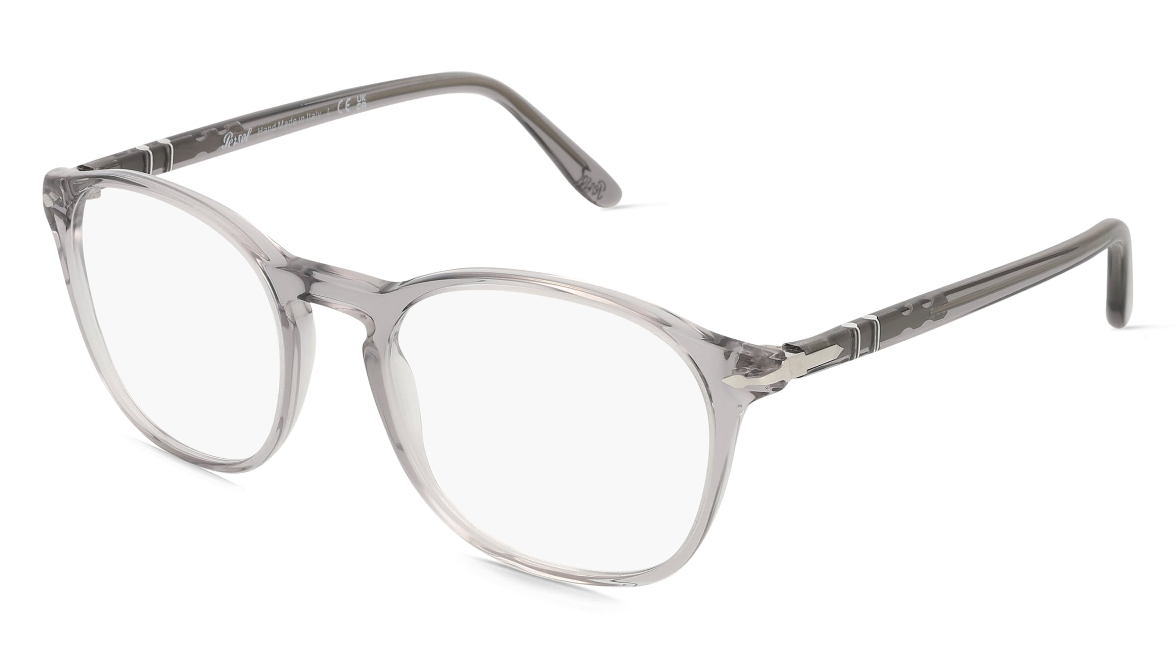 Persol 0PO3007V Herren-Brille inkl. Gläser Vollrand Quadratisch Acetat-Gestell 52/19/145, Grau