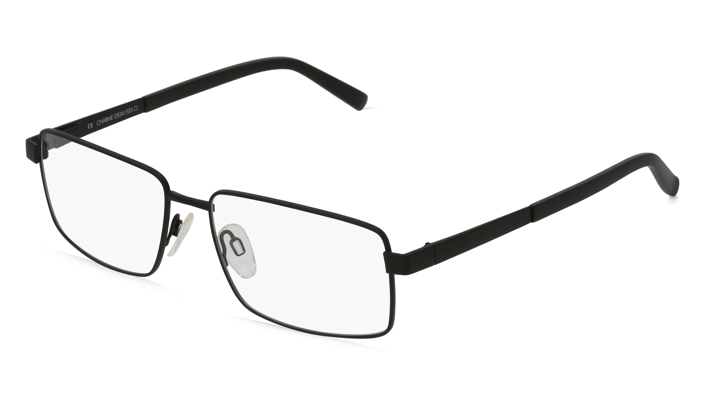Fielmann CHARME 0834 FLEX CL Herren-Brille inkl. Gläser Vollrand Quadratisch Metall-Gestell 57/16/140, Schwarz