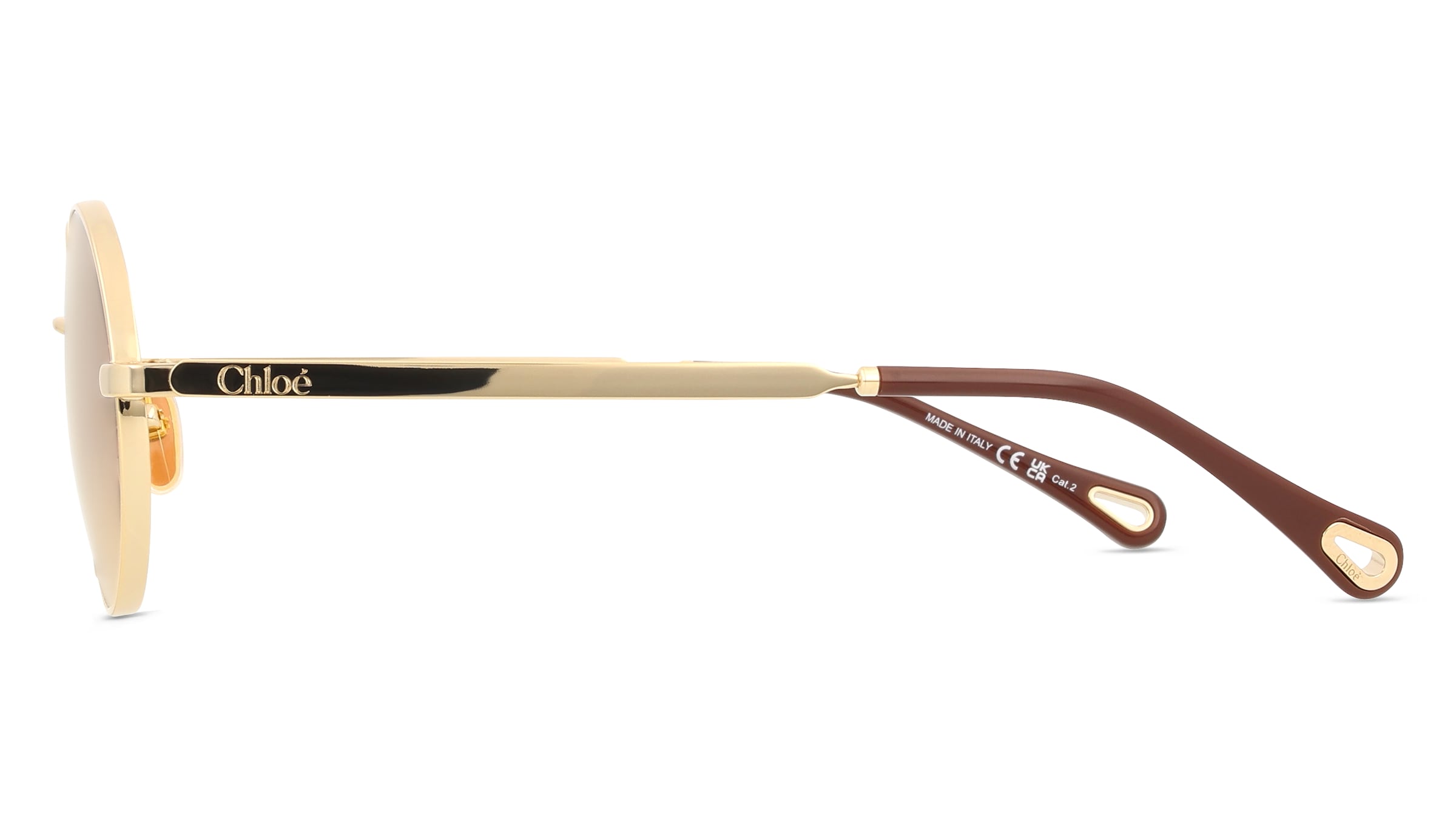 Thumbnail - Chloé CH0326S Damen-Sonnenbrille Vollrand Rund Metall-Gestell, gold