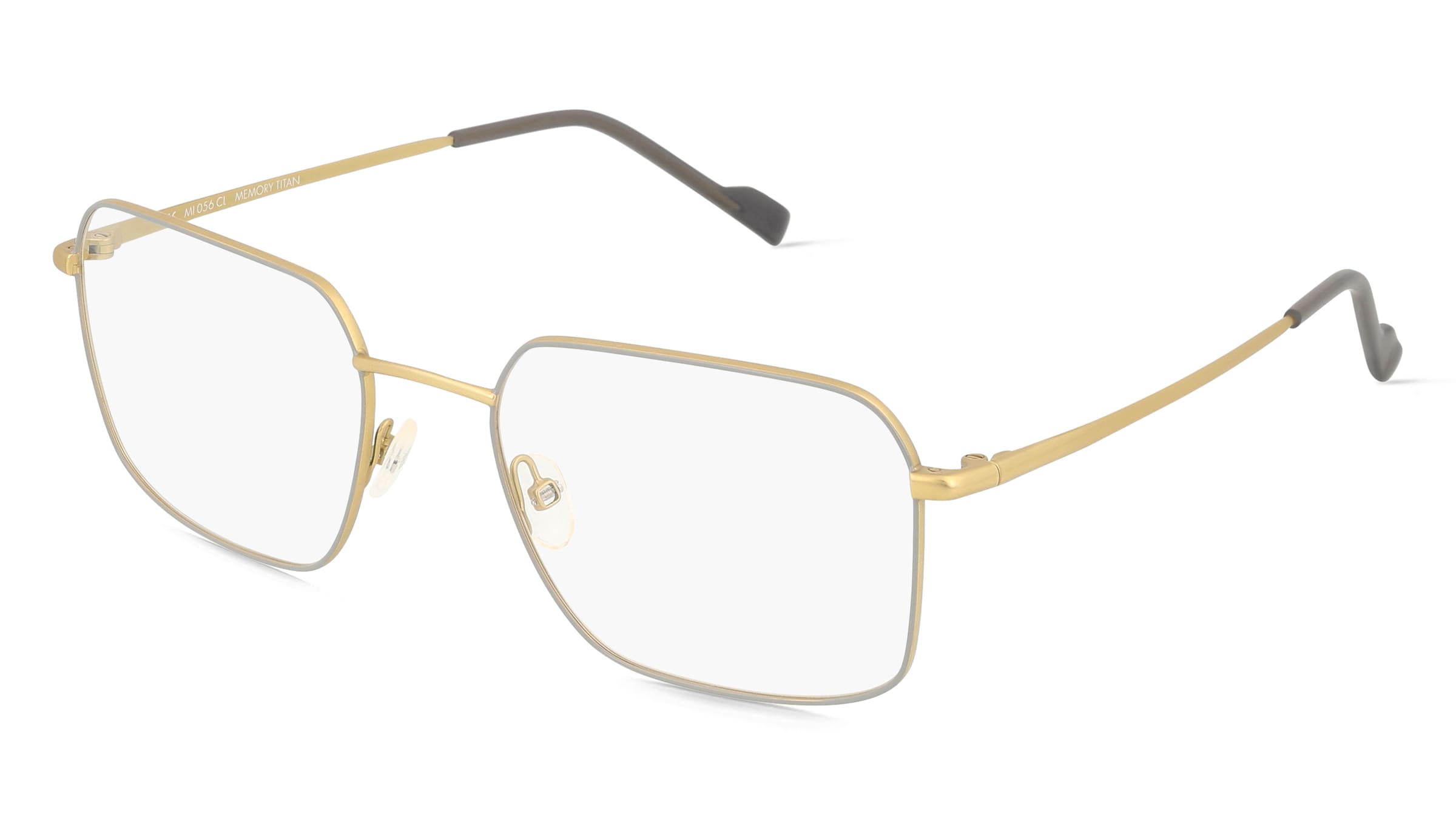 Fielmann MI 056 CL Herren-Brille inkl. Gläser Vollrand Quadratisch Titan-Gestell 55/20/145, Grau