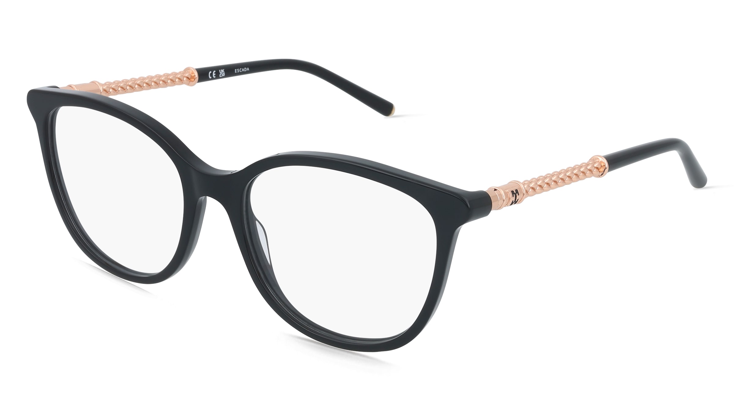 Escada VESG30 Damen-Brille inkl. Gläser Vollrand Butterfly Kunststoff-Gestell 54/17/140, Schwarz