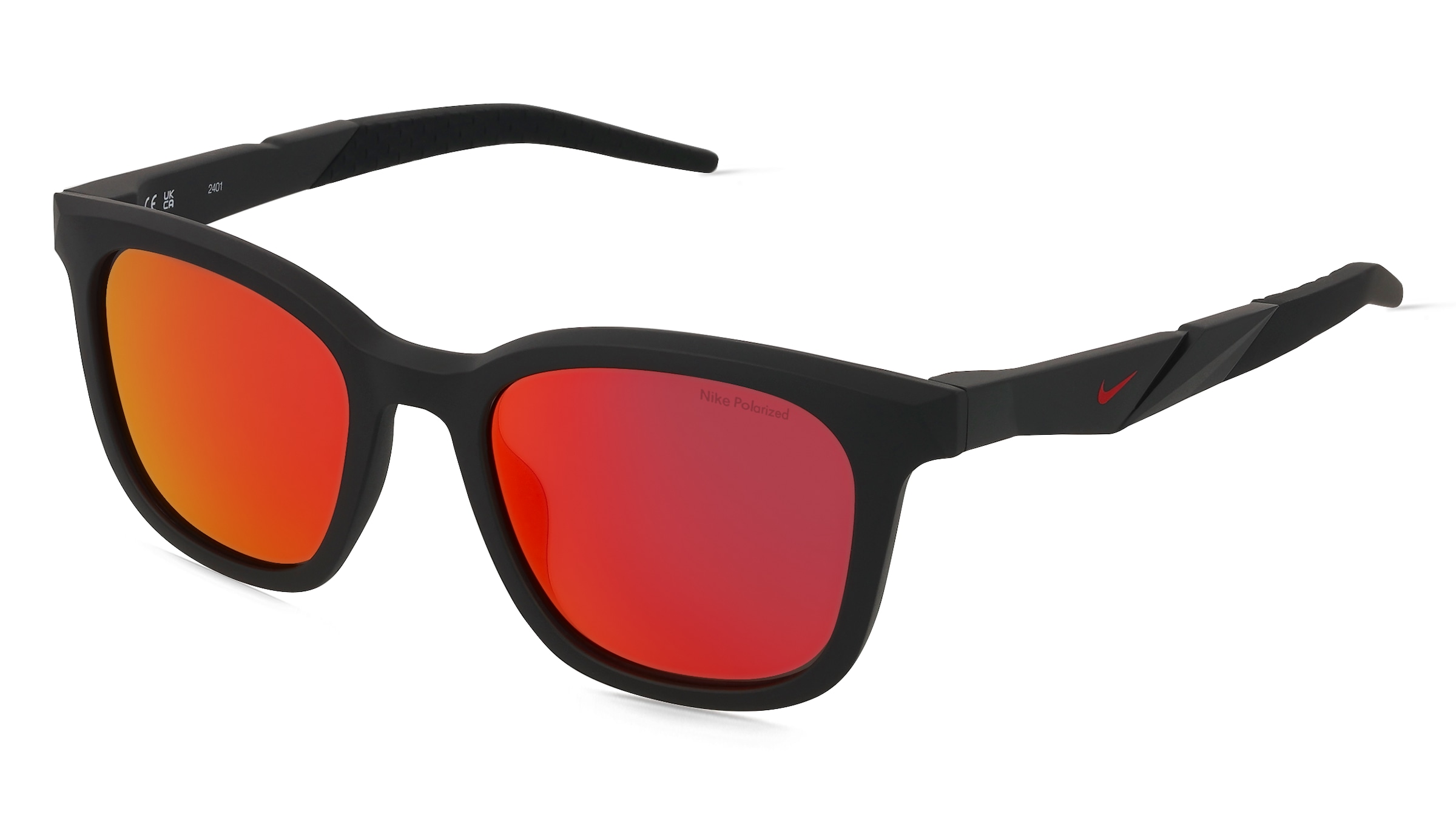 Nike RADEON 2 P FV2407 Unisex-Sonnenbrille Vollrand Quadratisch Acetat Spritzguss-Gestell, Schwarz