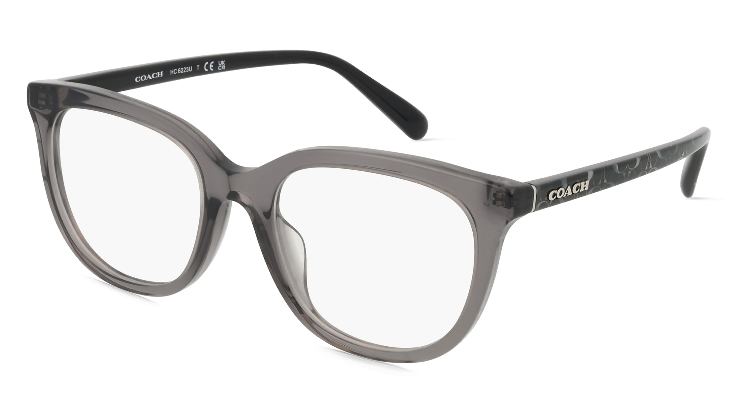 Coach HC6223U Damen-Brille inkl. Gläser Vollrand Quadratisch Acetat-Gestell 51/19/145, Grau
