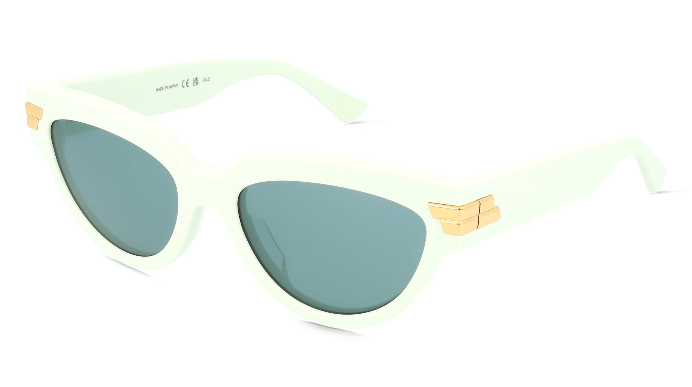 Bottega Veneta BV1035S Unisex-Sonnenbrille Vollrand Cat Eye Acetat-Gestell, Grün