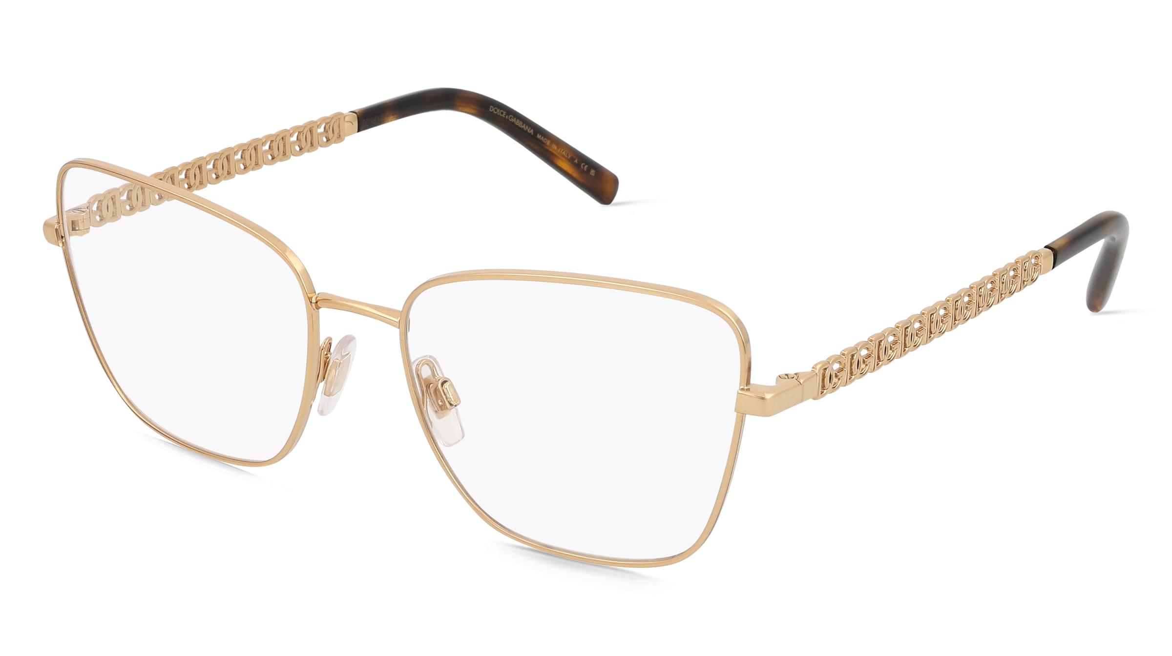 Dolce&amp;Gabbana 0DG1346 Damen-Brille inkl. Gläser Vollrand Butterfly Edelstahl-Gestell 55/17/140, Gold