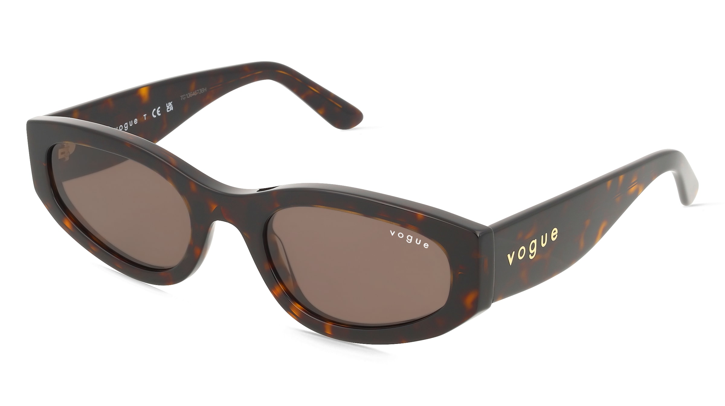 Vogue VO5585S Damen-Sonnenbrille Vollrand Geometrisch Acetat-Gestell, Havanna