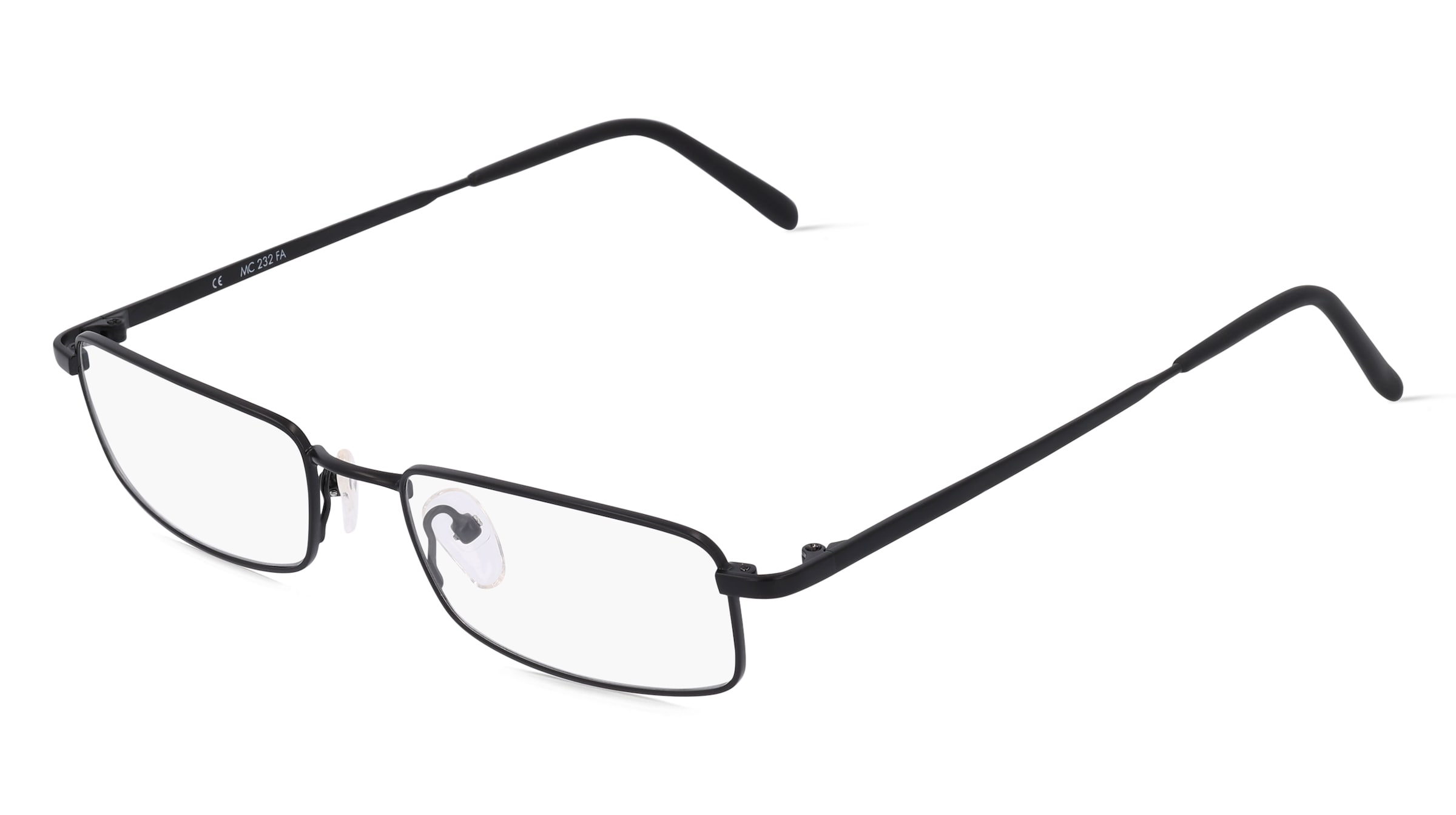 Fielmann MC 232 FA Unisex-Brille inkl. Gläser Vollrand Quadratisch Metall-Gestell 52/18/140, Schwarz