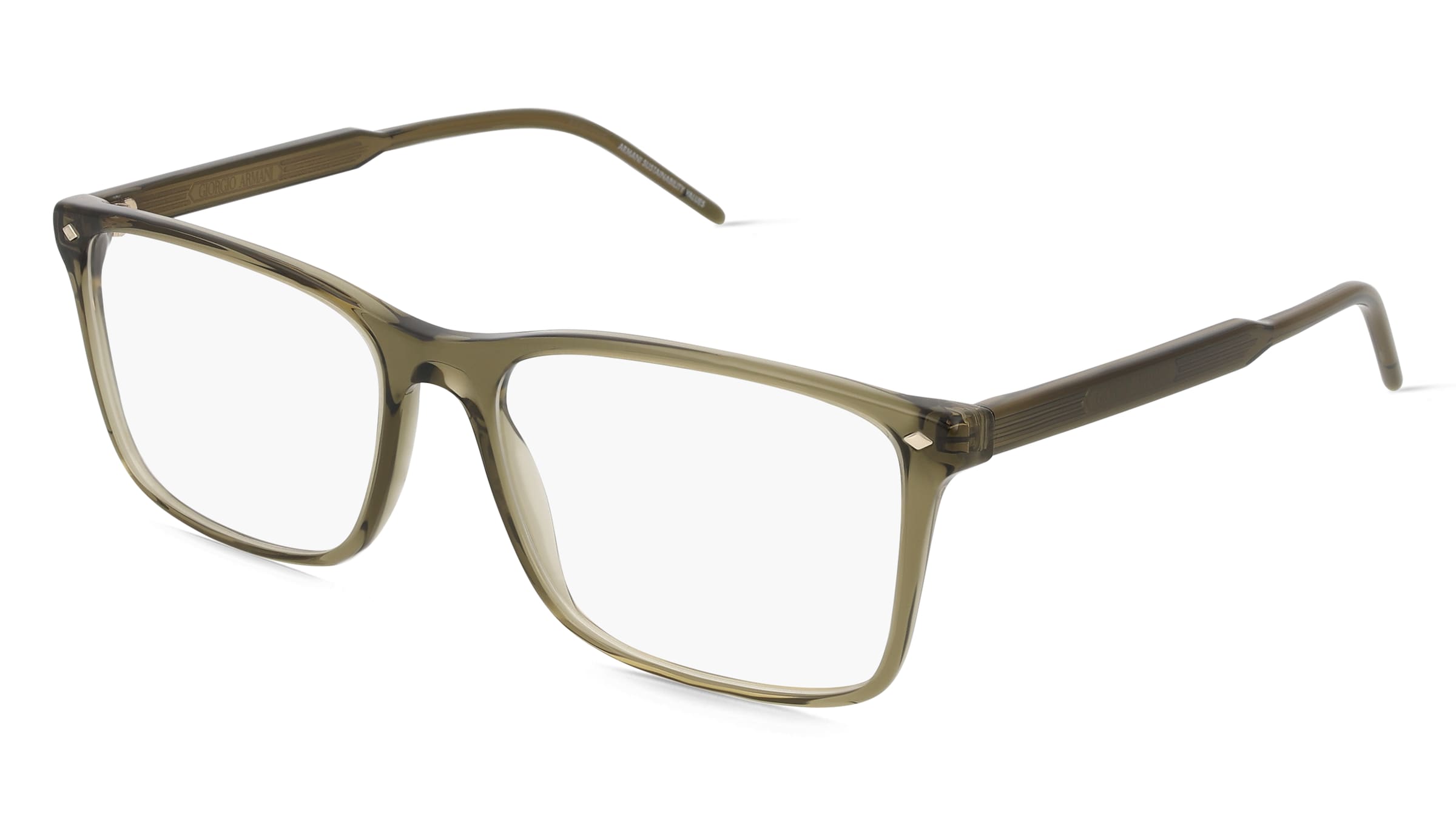 Giorgio Armani 0AR7258 Herren-Brille inkl. Gläser Vollrand Quadratisch Acetat-Gestell 57/17/145, Grün