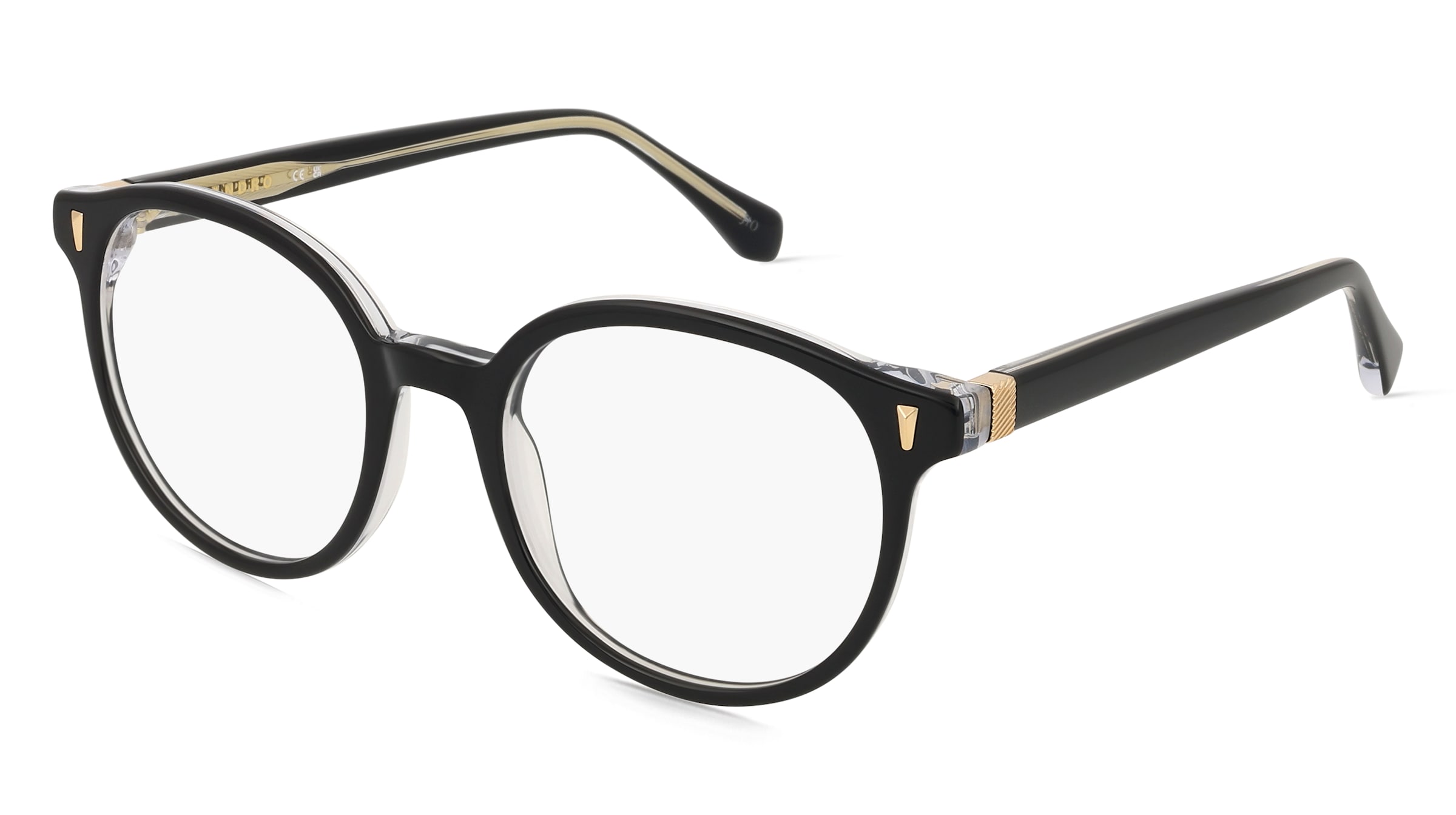 Sandro 2047 Damen-Brille inkl. Gläser Vollrand Rund Acetat-Gestell 50/19/140, Schwarz