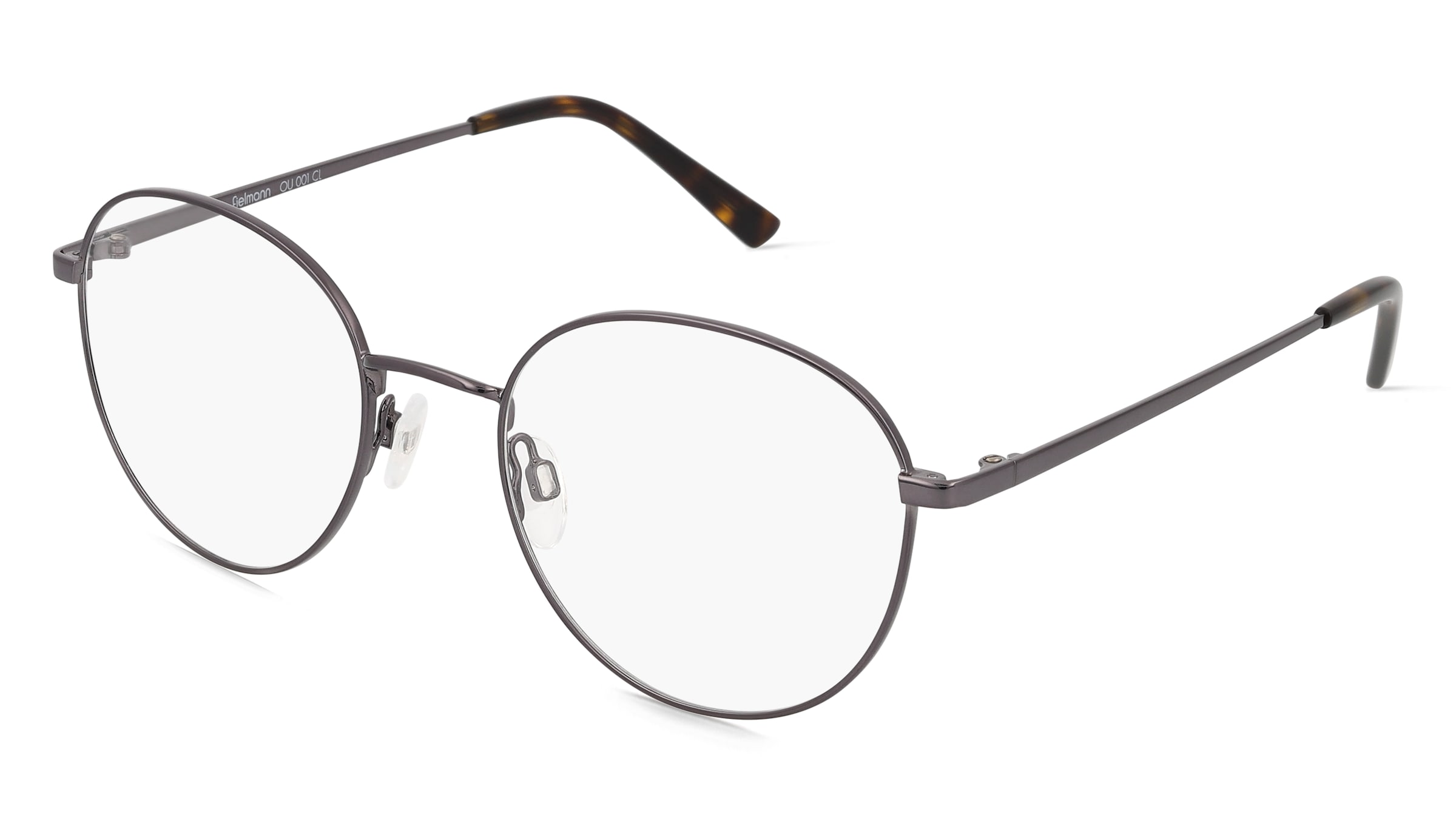 Fielmann OU 001 CL Unisex-Brille inkl. Gläser Vollrand Panto Edelstahl-Gestell 46mm/20mm/135mm, grau